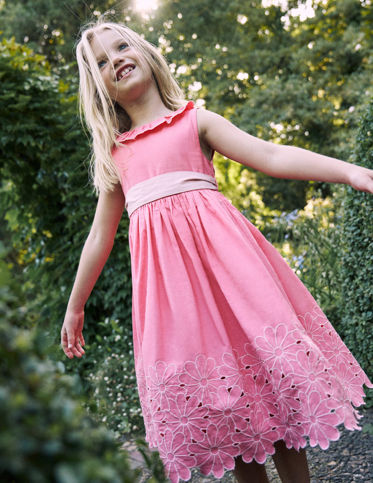 Kleid für besondere Anlässe mit Blumensaum-Lachsrosa - Image 5