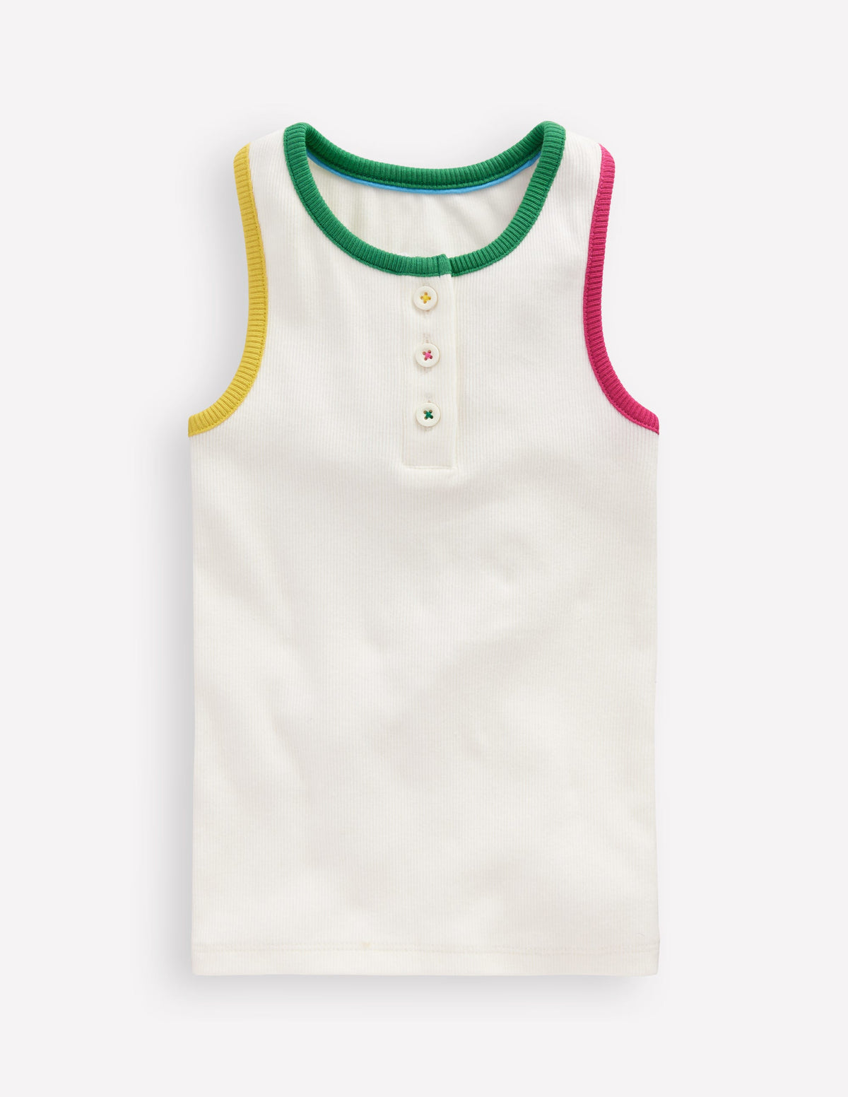 Geripptes Racerback-Top-Weiß-2