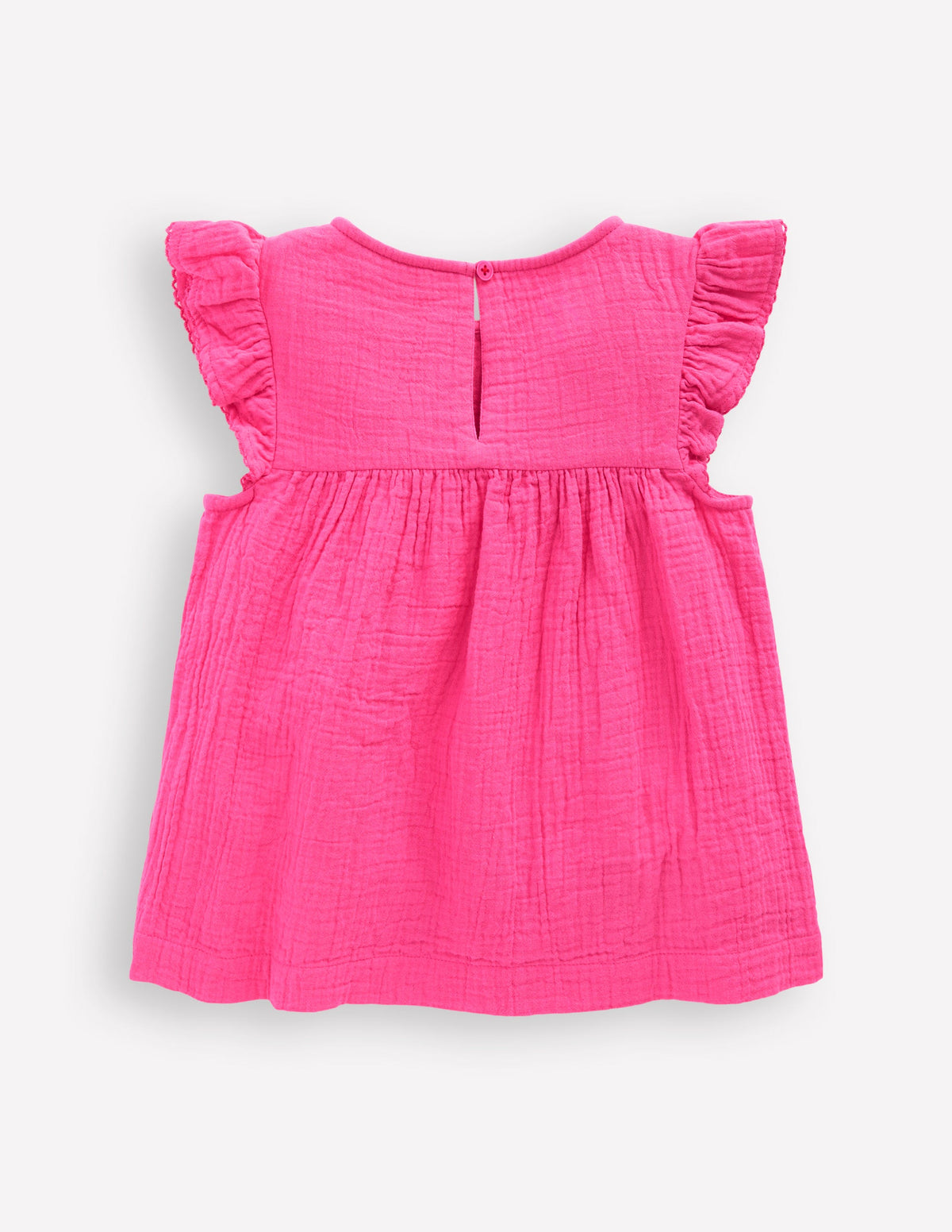 Doppeltuch-Oberteil mit Rüschenärmeln-Sorbet-Rosa Stickerei - Image 2