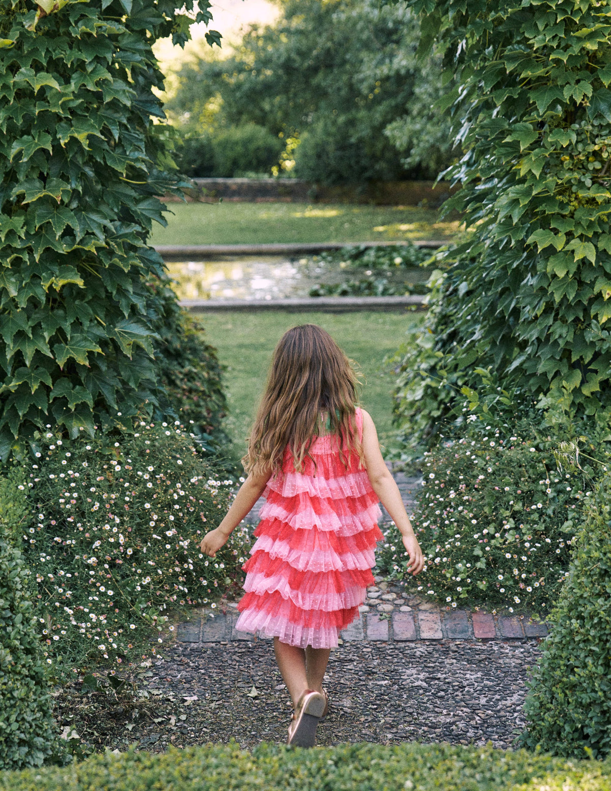 Robe fraise en tulle-Rouge/rose-6