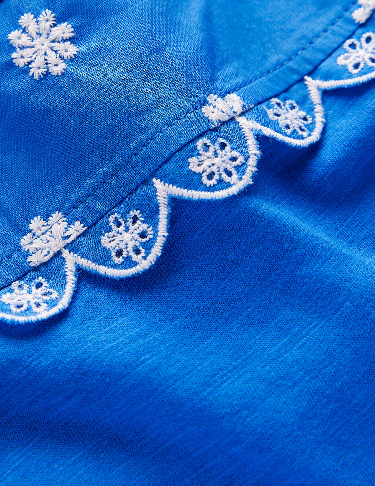 Broderie Sleeve Tee-Kingfisher Blue-3