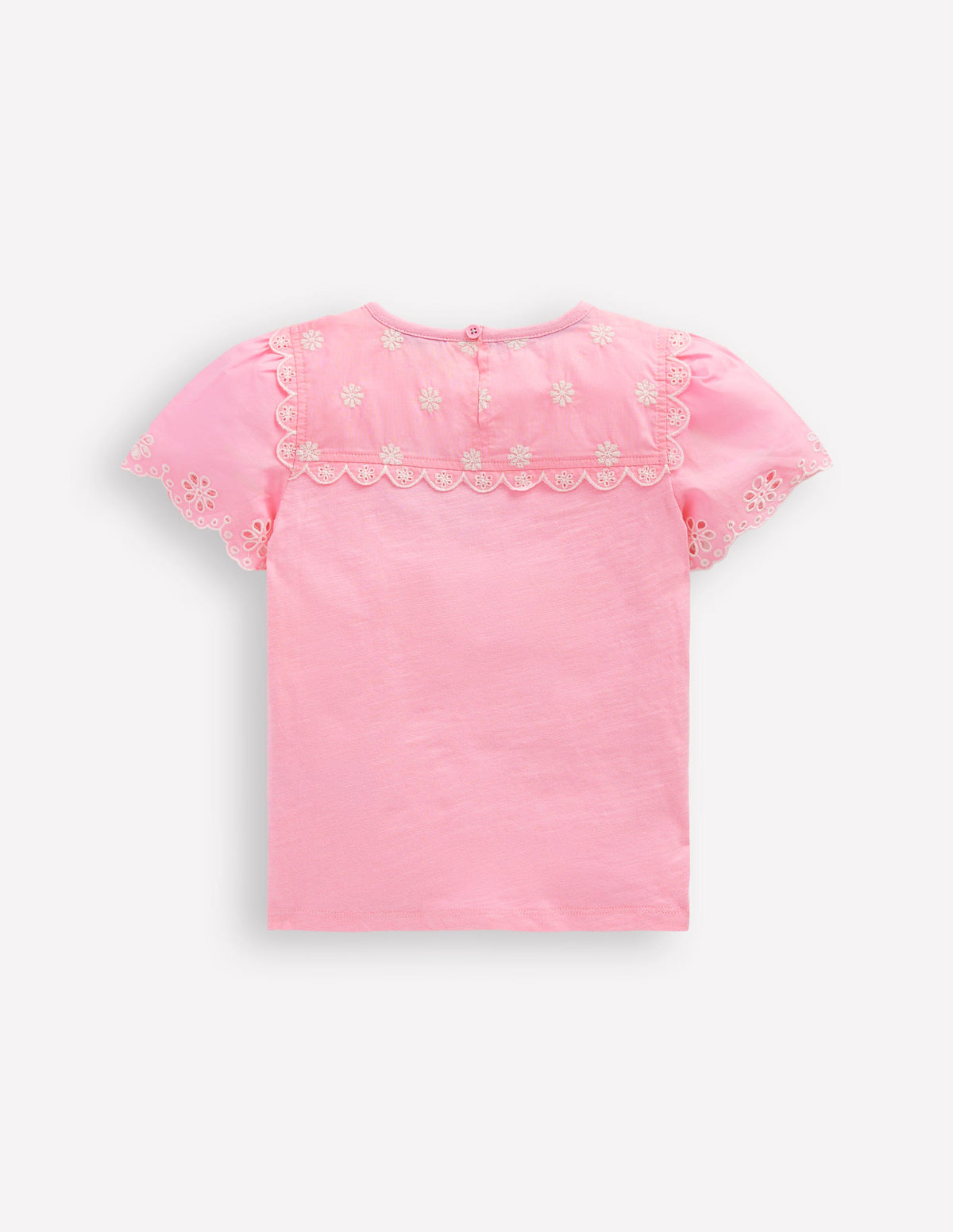 T-Shirt mit Lochstickerei an den Ärmeln-Vintage-Mauve - Image 1