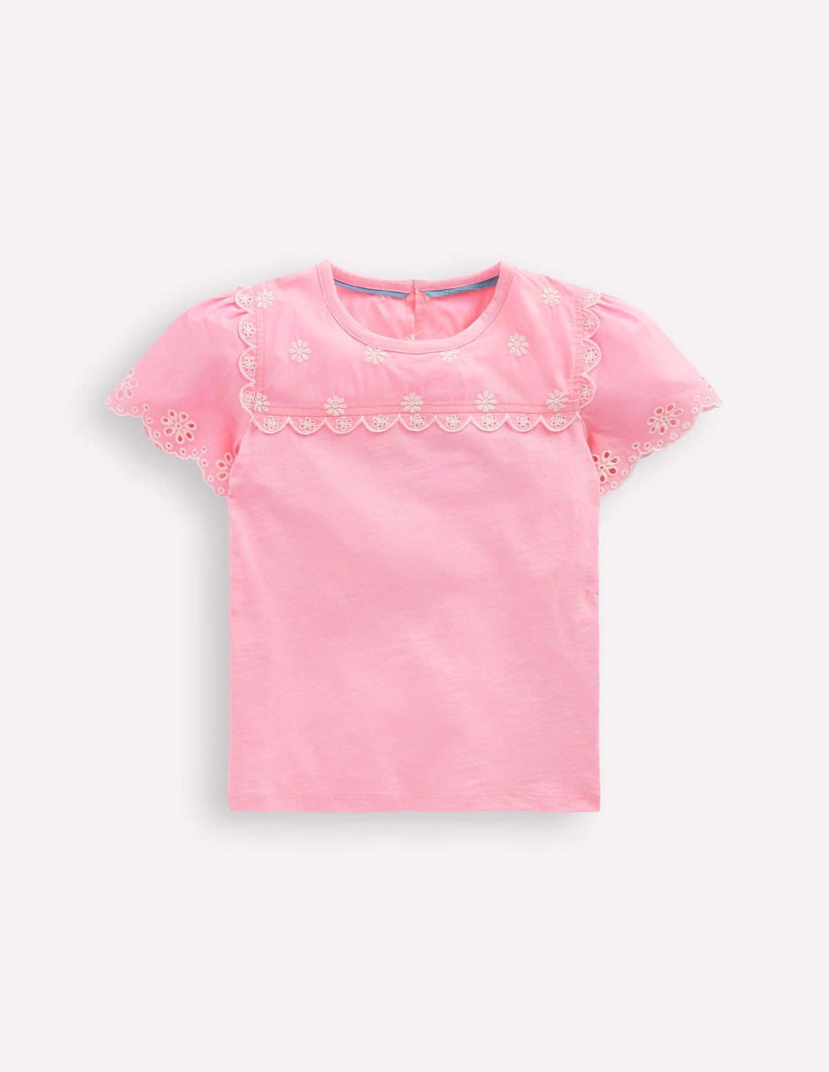 T-Shirt mit Lochstickerei an den Ärmeln-Vintage-Mauve-3