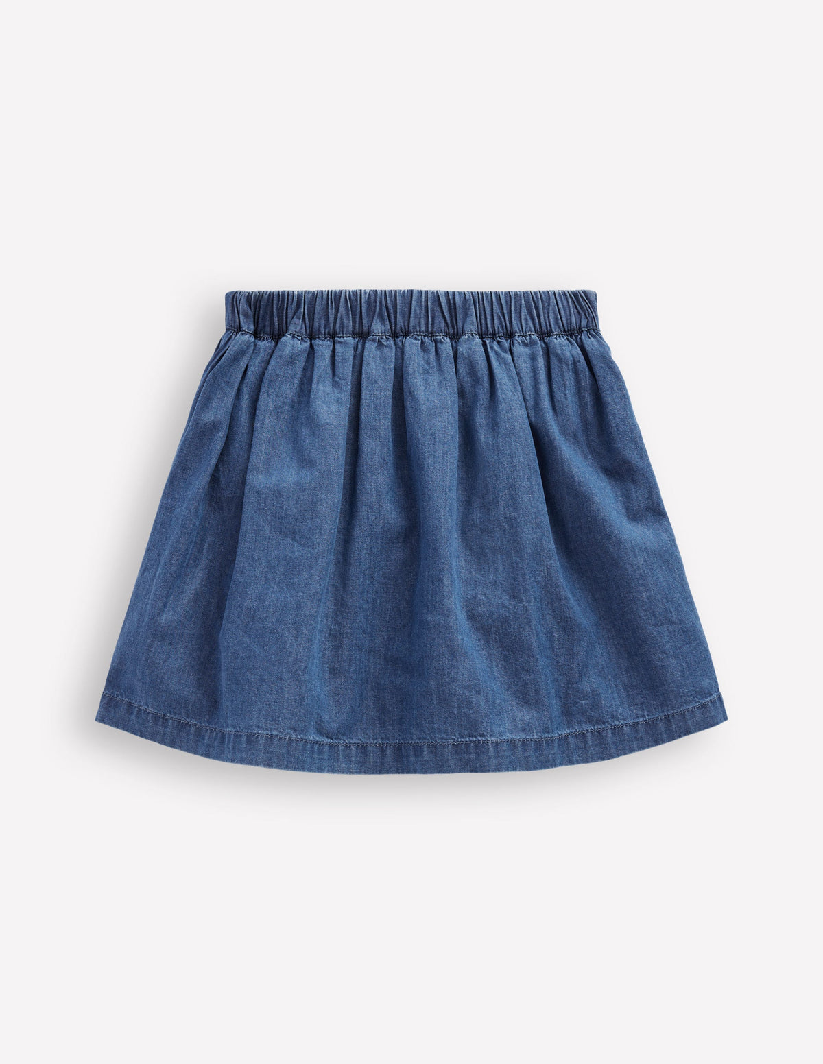 Button-through Mini Skirt-Denim-2