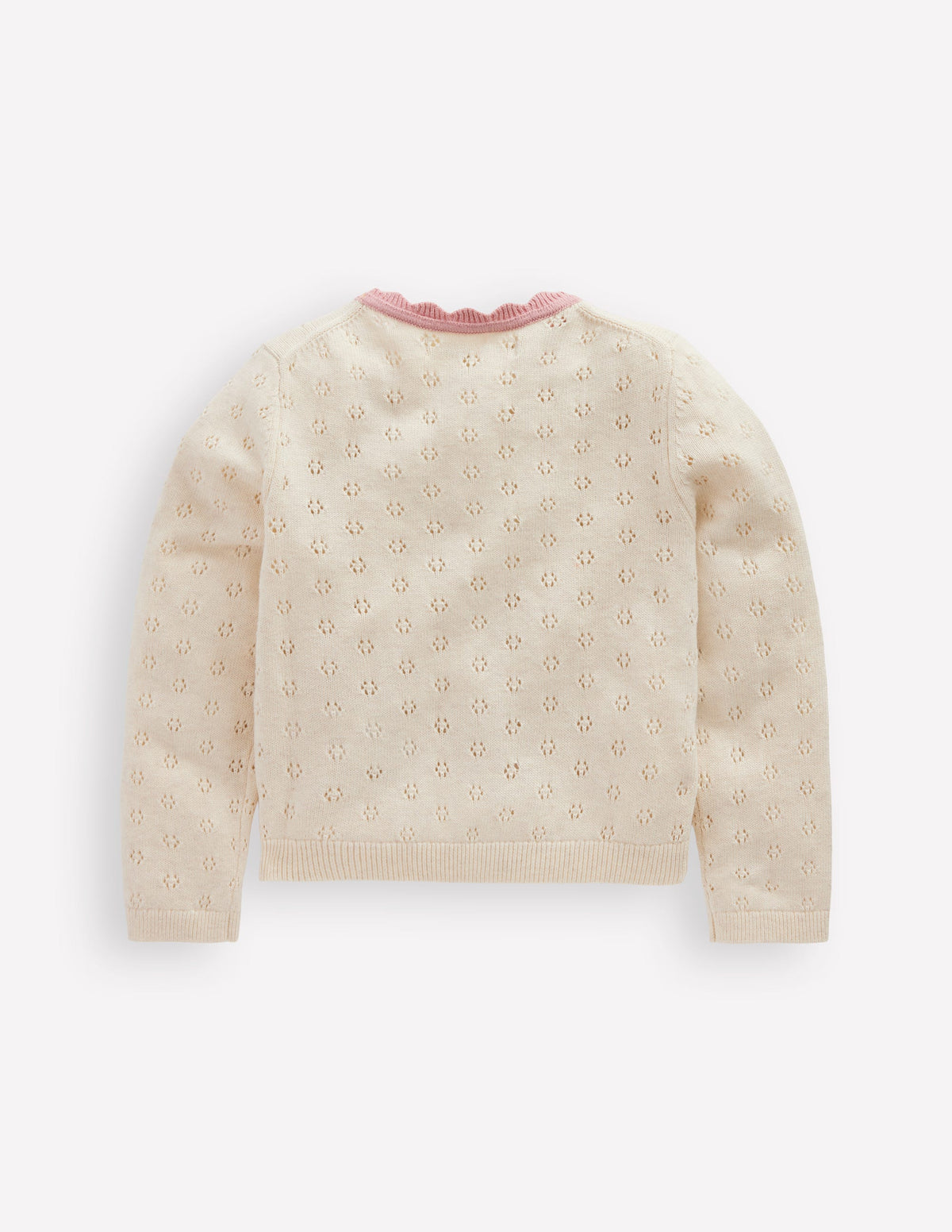 Strickjacke mit Muschelsaum für den Alltag-Sanftes Naturweiß - Image 2