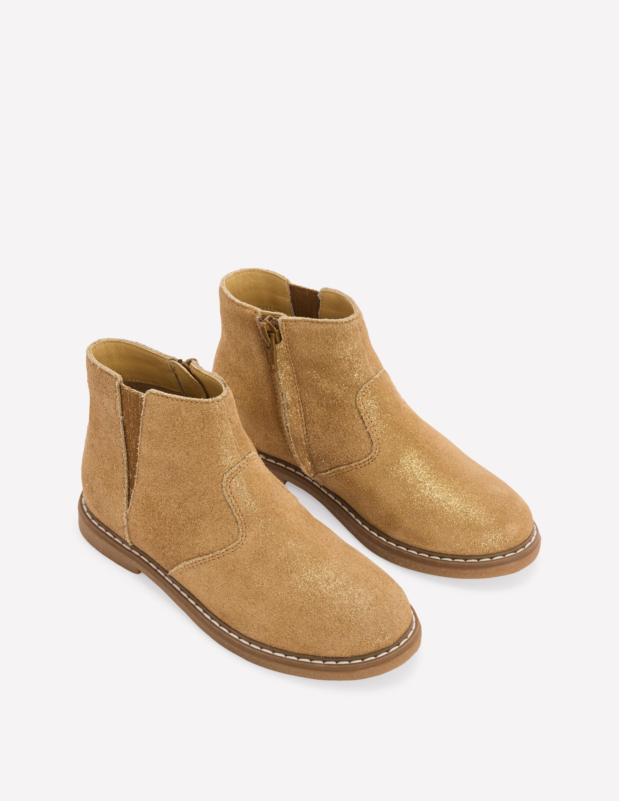 Wildleder-Stiefeletten-Gold - Image 2