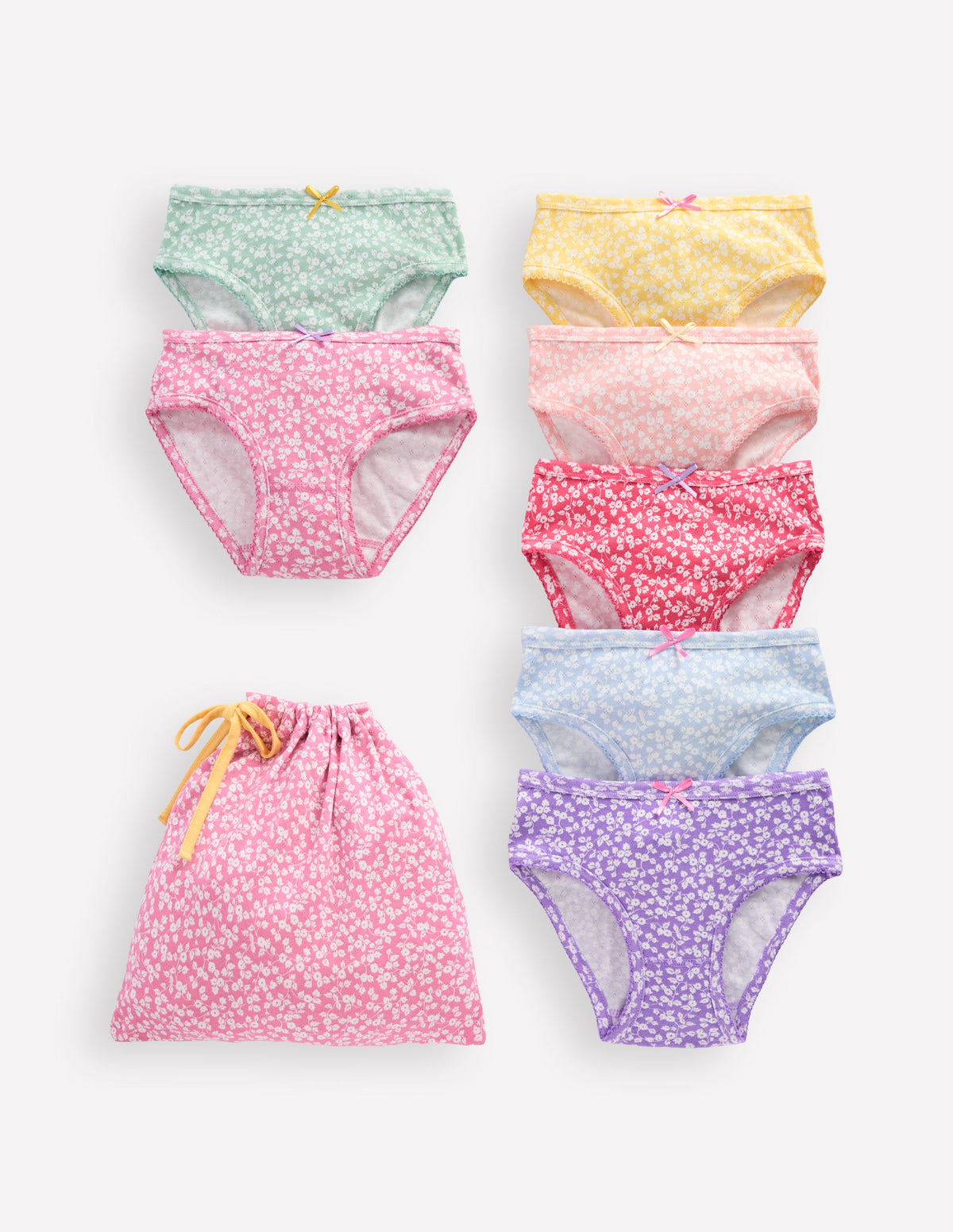 Pointelle-Unterhosen im 7er-Pack-Bunt Kleiner Zweig - Image 1