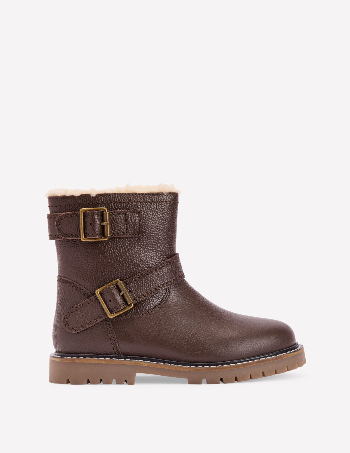 Bikerstiefel aus Leder-Dunkle Schokolade-1
