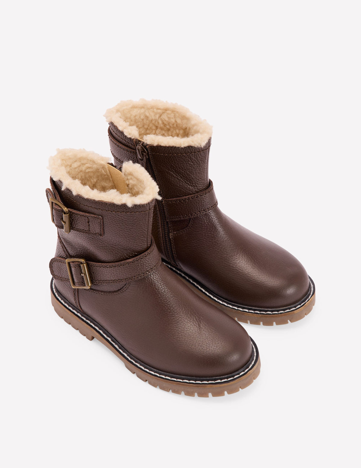 Bikerstiefel aus Leder-Dunkle Schokolade-2
