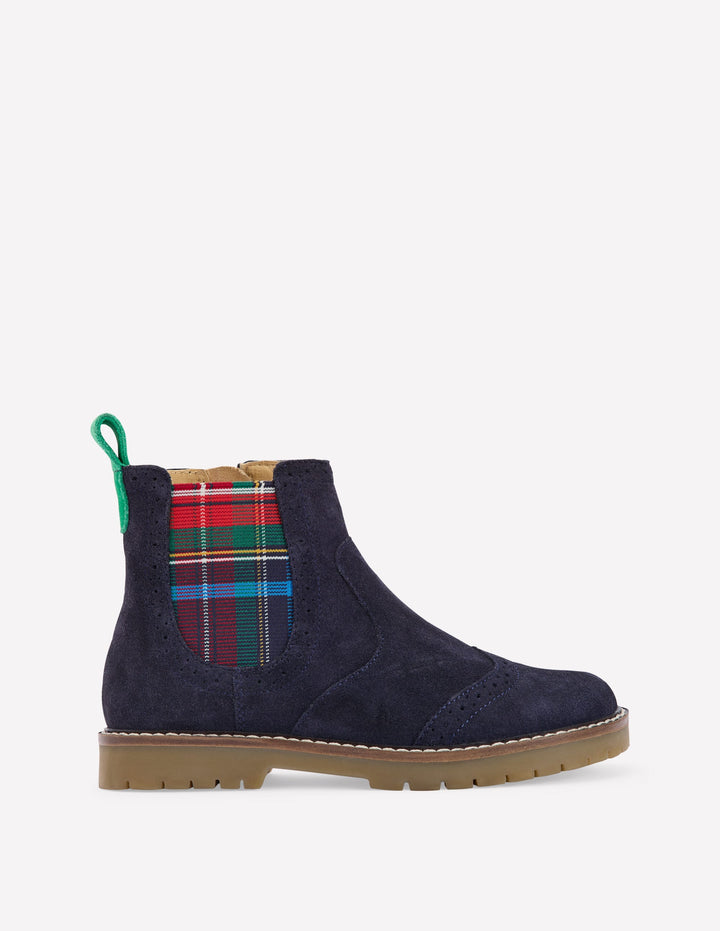 Bottines Chelsea en daim-Daim bleu marine universitaire