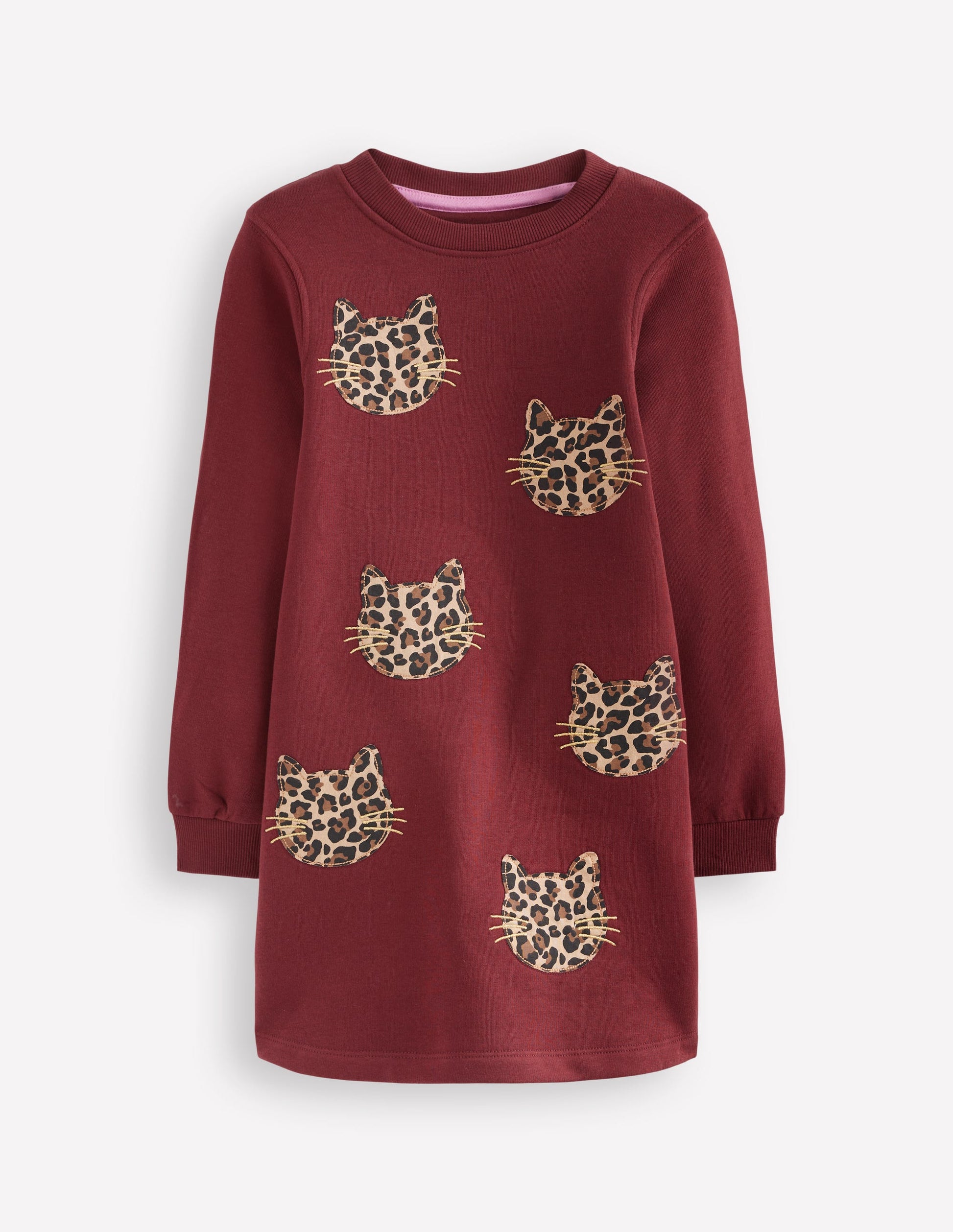 Ida Sweatshirtkleid mit Applikation-Kastanie Katzengesichter-1