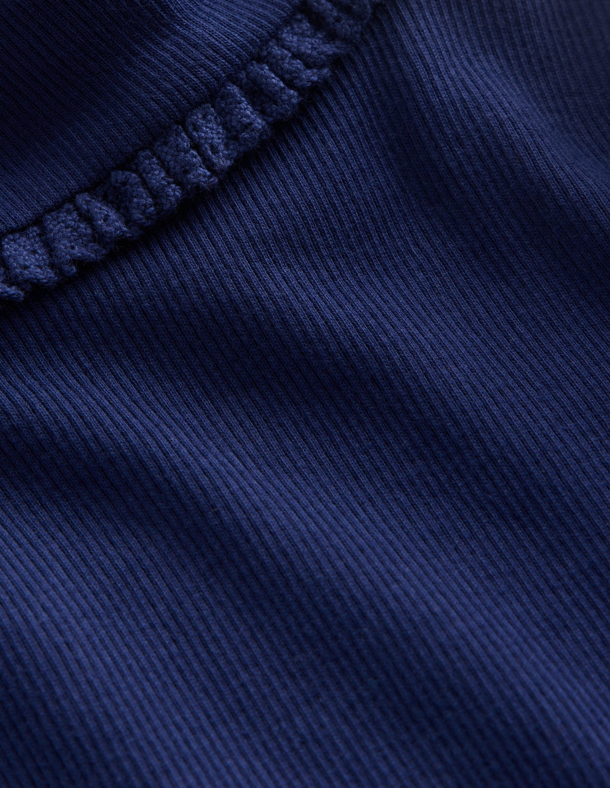 Geripptes Rollkragenoberteil-Schuluniform-Marineblau-5