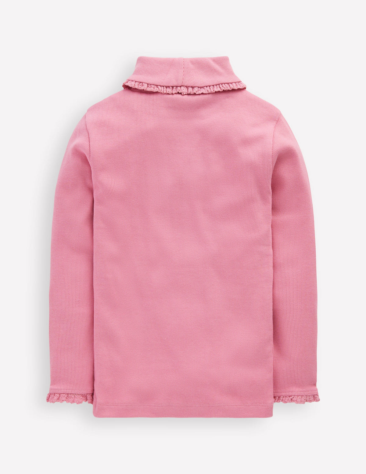 Geripptes Rollkragenoberteil-Rosa Schleier - Image 4