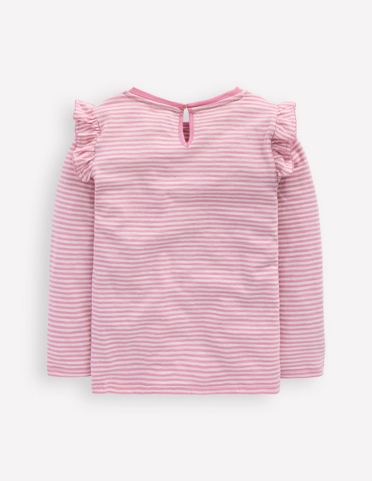Frill Sleeve Slub Top-Soft Ivory/Pink Haze Stripe - Image 2