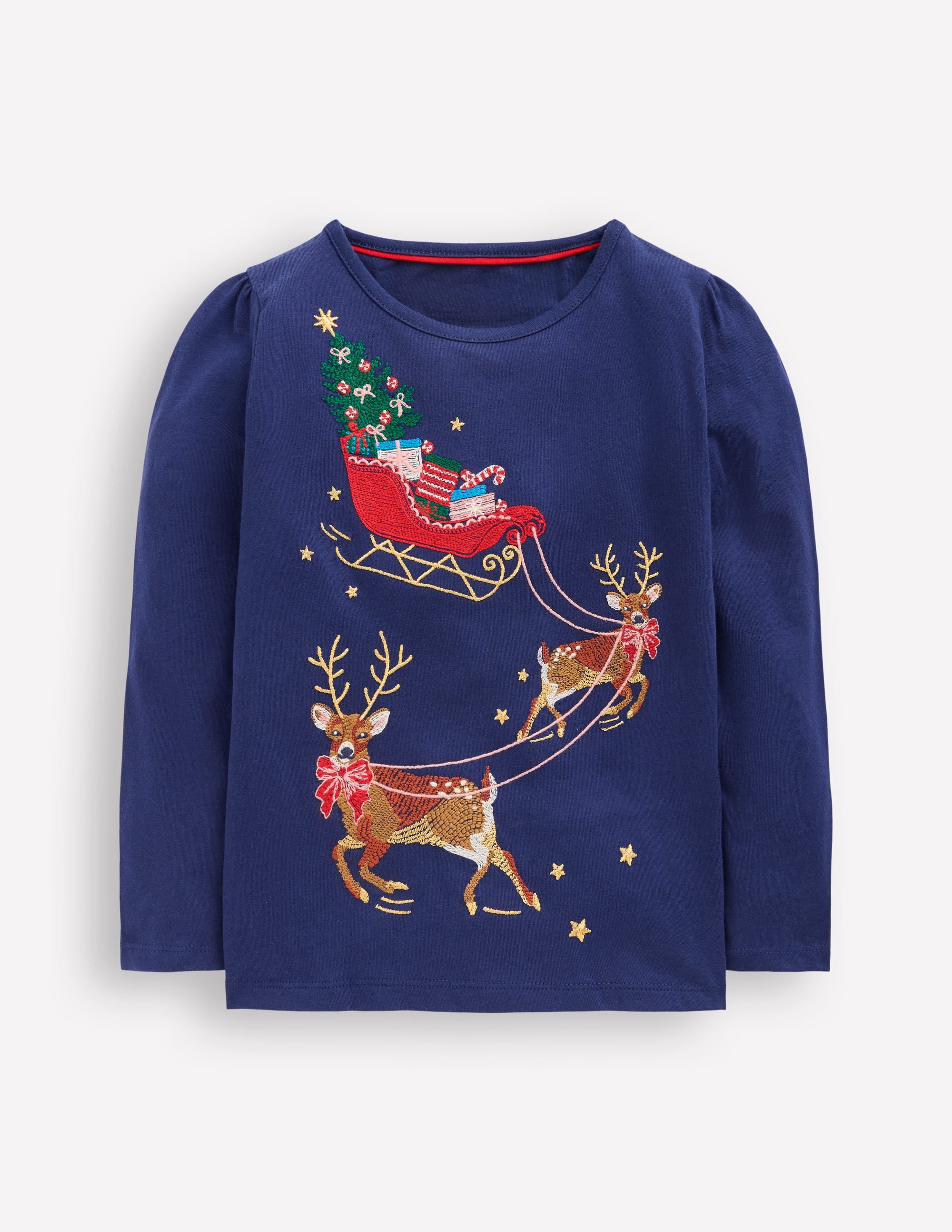 Long Sleeve Superstitch Tee-Starboard Blue Festive - Image 1