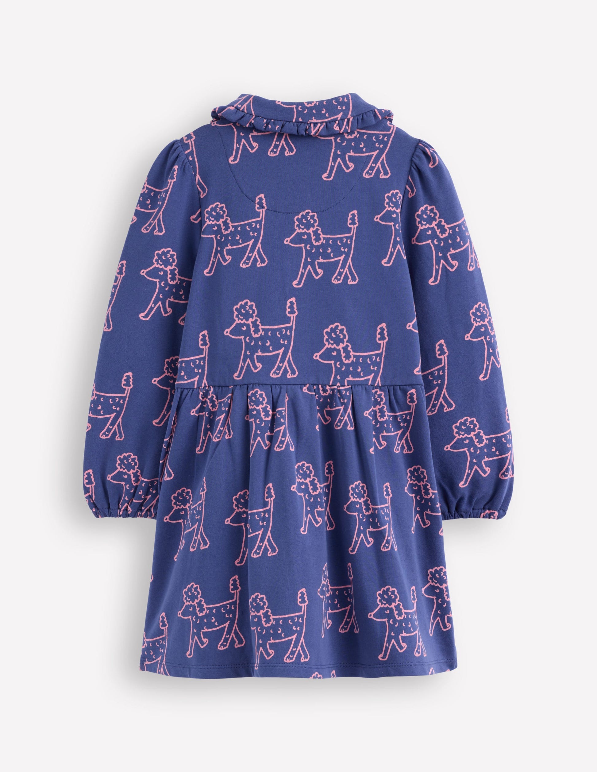 Kuscheliges Jersey-Hemdblusenkleid-Steuerbordblau Pudel-2