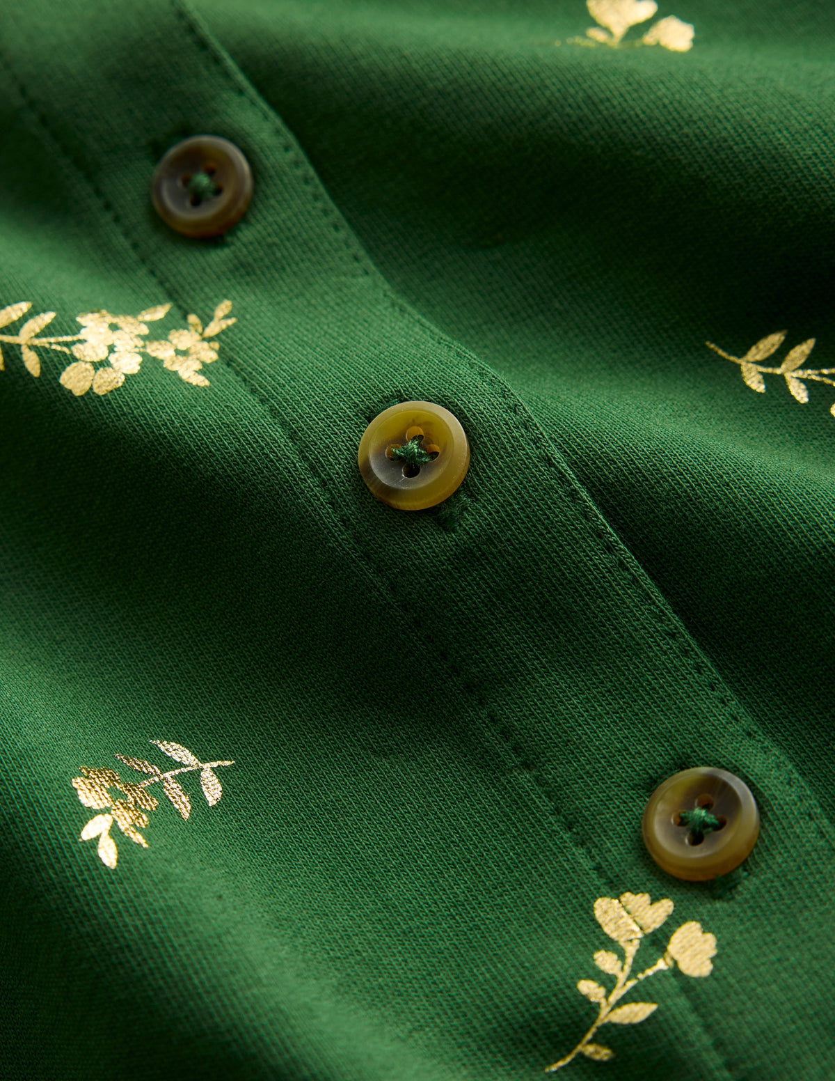 Kuscheliges Jersey-Hemdblusenkleid-Grün Folie Blumenmuster - Image 3