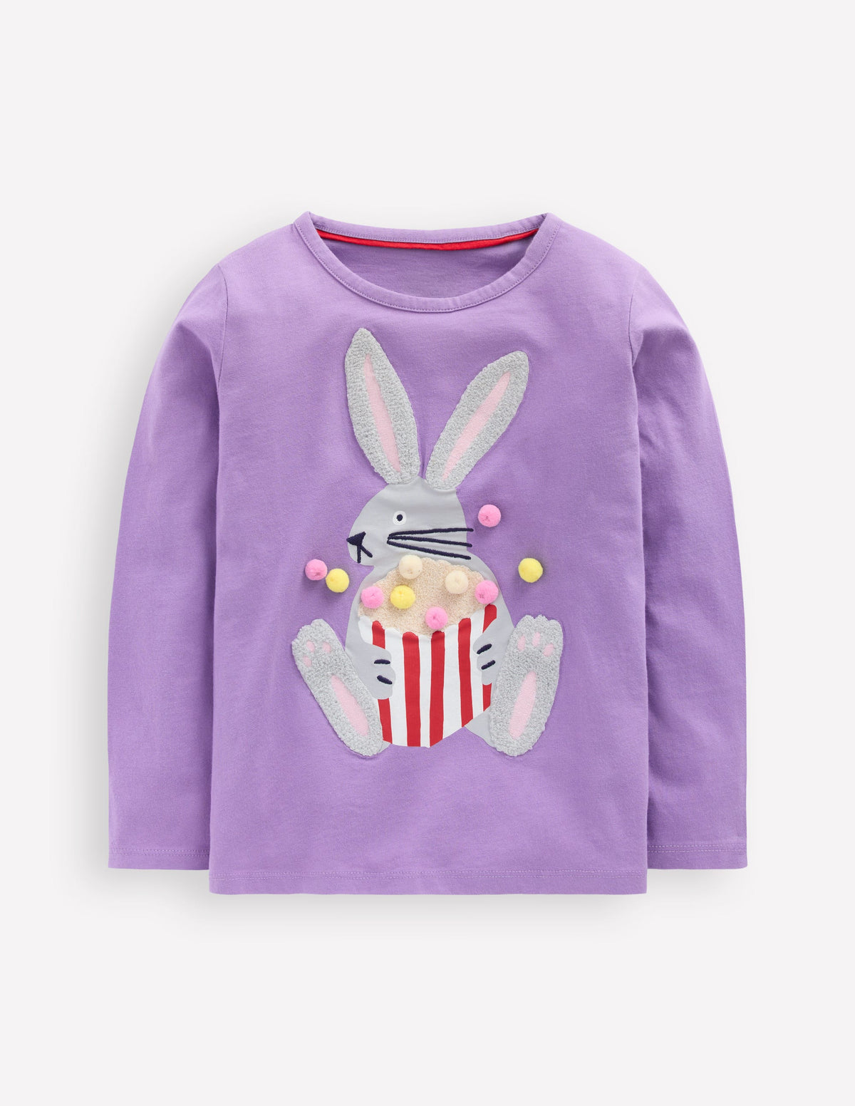 Langarmshirt aus Bouclé-Asternlila Popcorn Hase - Image 1