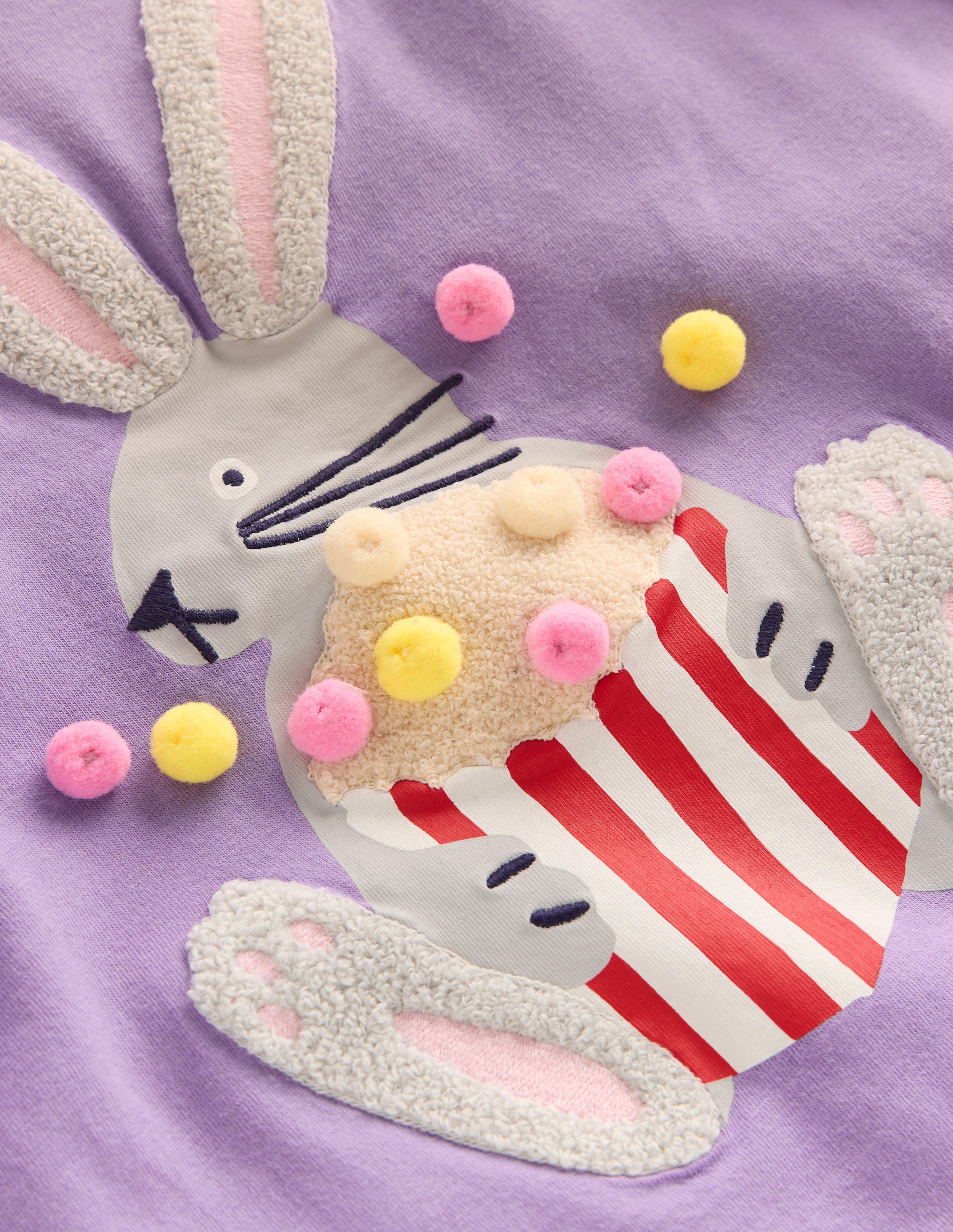 Langarmshirt aus Bouclé-Asternlila Popcorn Hase - Image 3