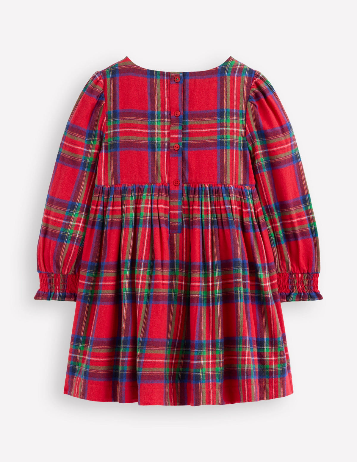 Madeline Langärmliges Kleid-Rot Kariert - Image 2
