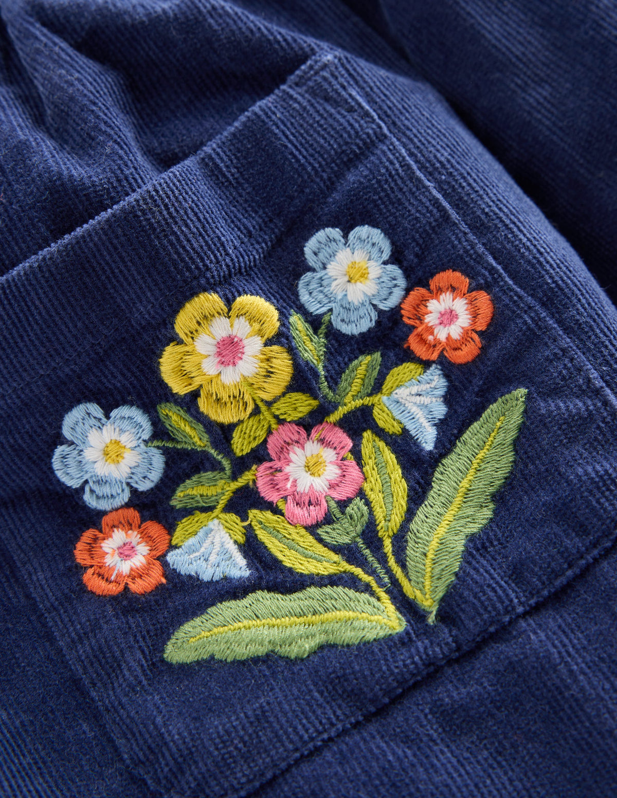 Minirock mit Knopfleiste-Schuluniform-Navy, Blumen-3