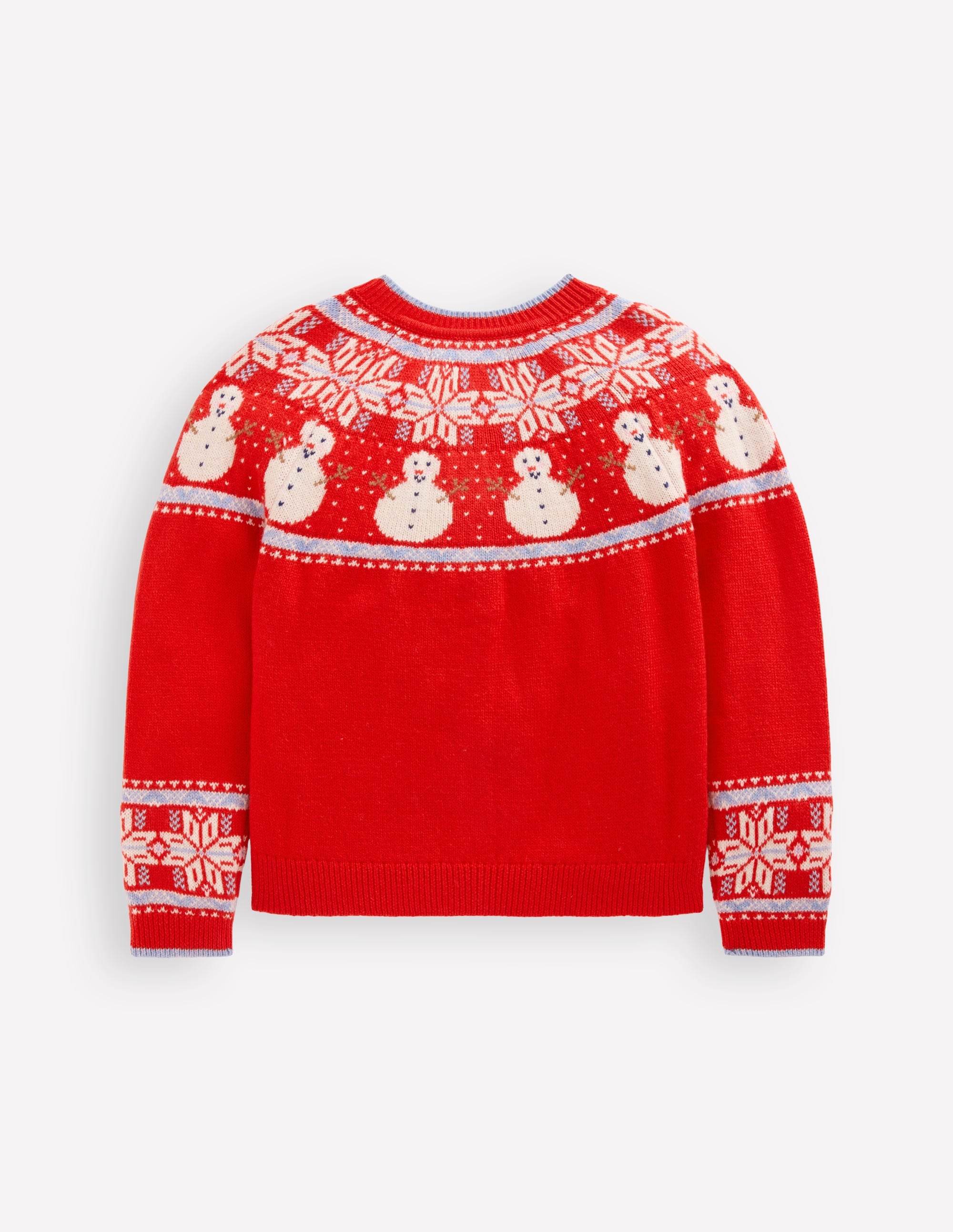 Edie Fair-Isle-Strickjacke-Mohnblumenrot Schneemann - Image 2