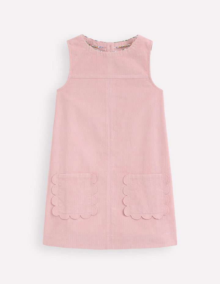 Saffy Schürzenkleid aus Cord-Vintage-Rosa