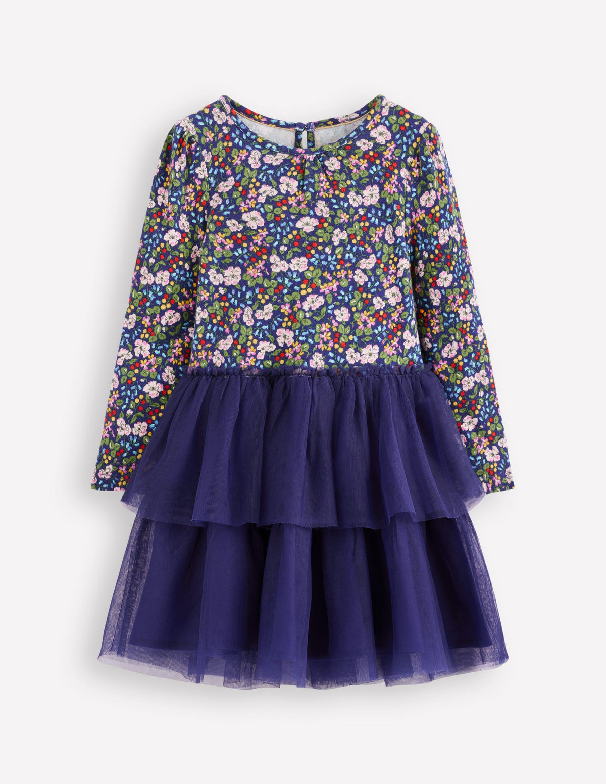 Kleid aus Tüll-Mix-Steuerbordblau Beeren Blumenmuster - Image 1