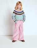 Eleanor Fair-Isle-Pullover-Blauer Meeresnebel Fair Isle