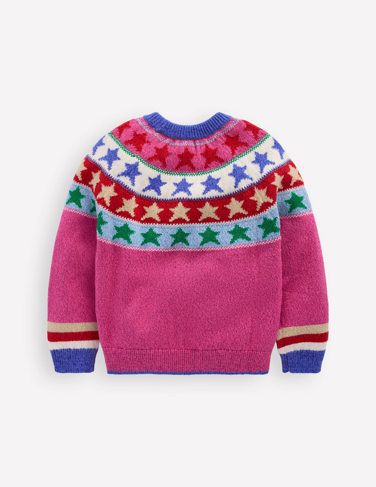 Eleanor Fair-Isle-Pullover-Kräftiges Pink Glitzernde Sterne - Image 2