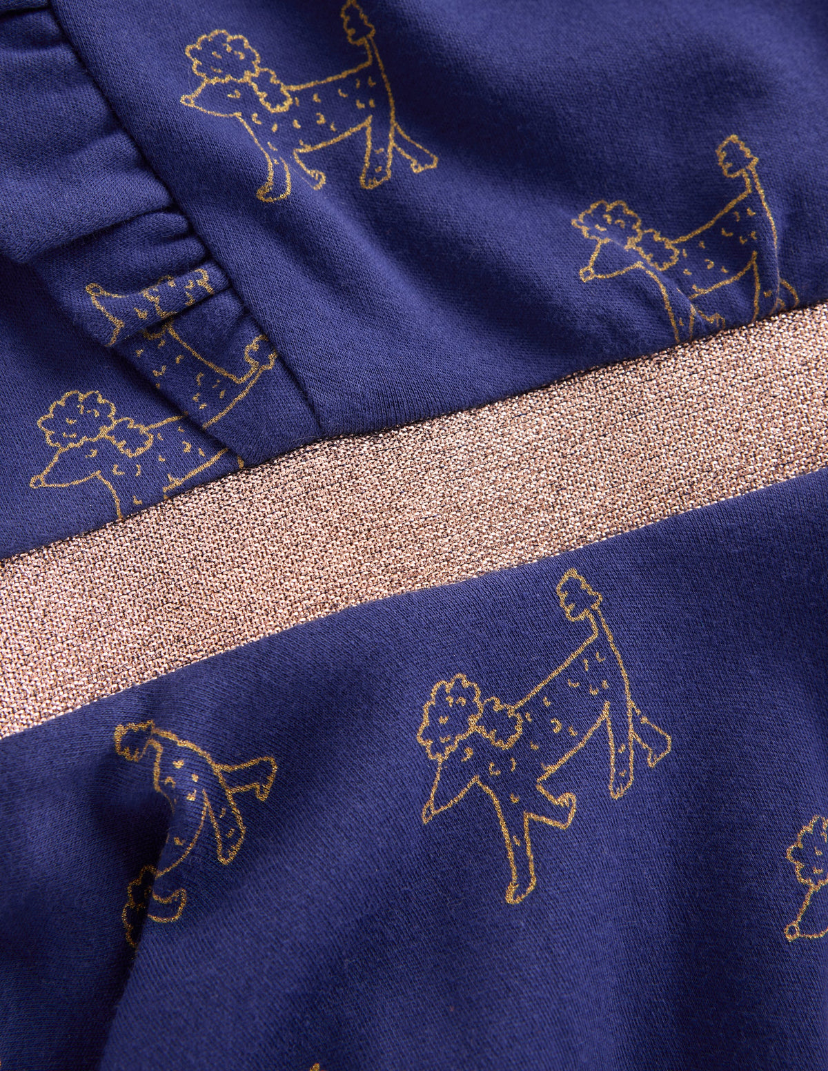 Robe tournoyante Cora en jersey-Caniches métallisés bleu marine - Image 3