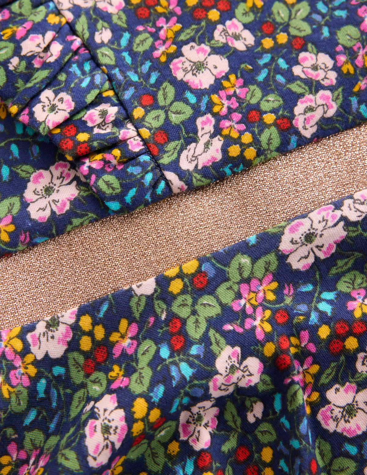Robe tournoyante Cora en jersey-Motif floral baies bleu tribord - Image 3