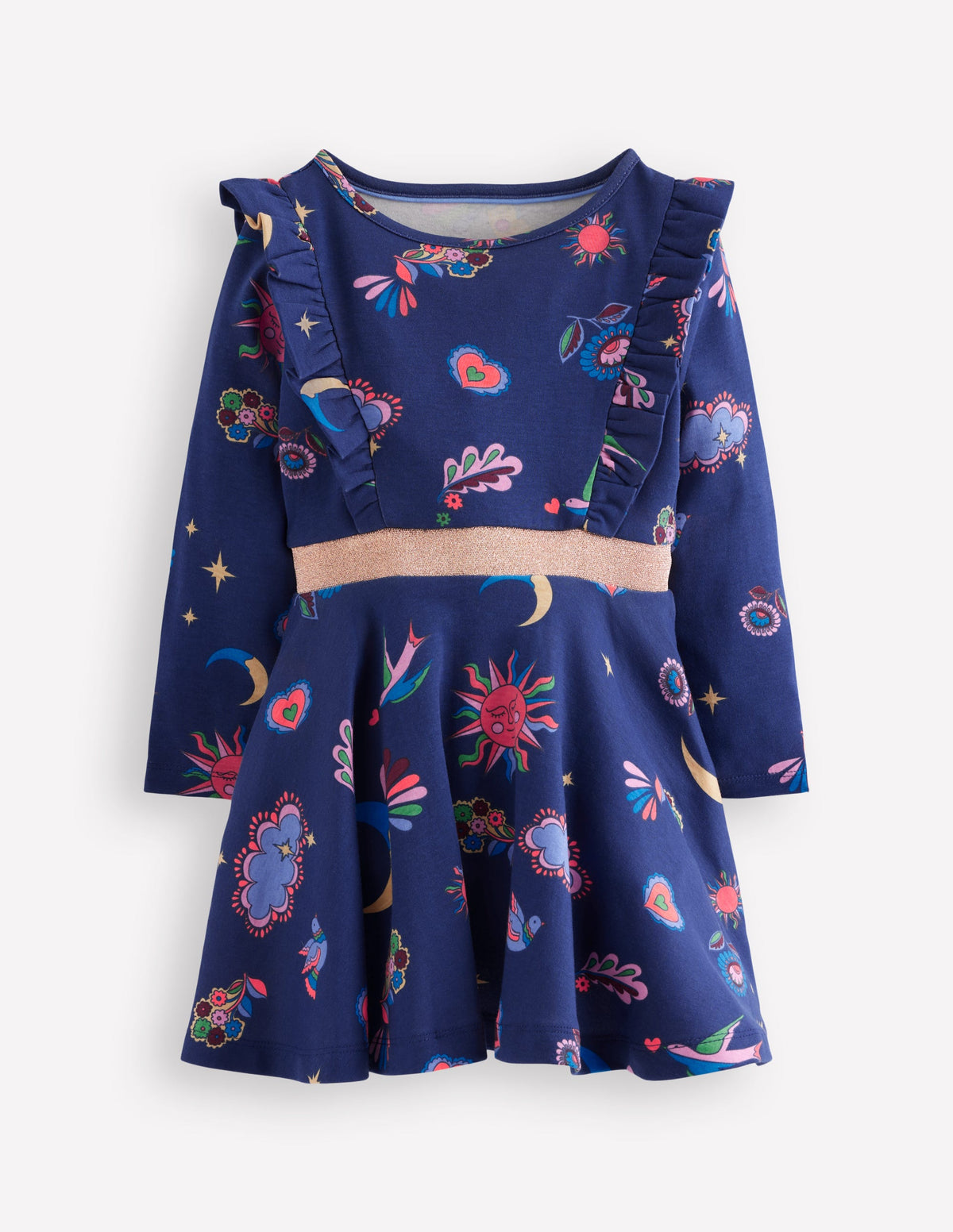 Cora Jerseykleid zum Herumwirbeln-Schuluniform-Marineblau Paisley-Himmel - Image 1