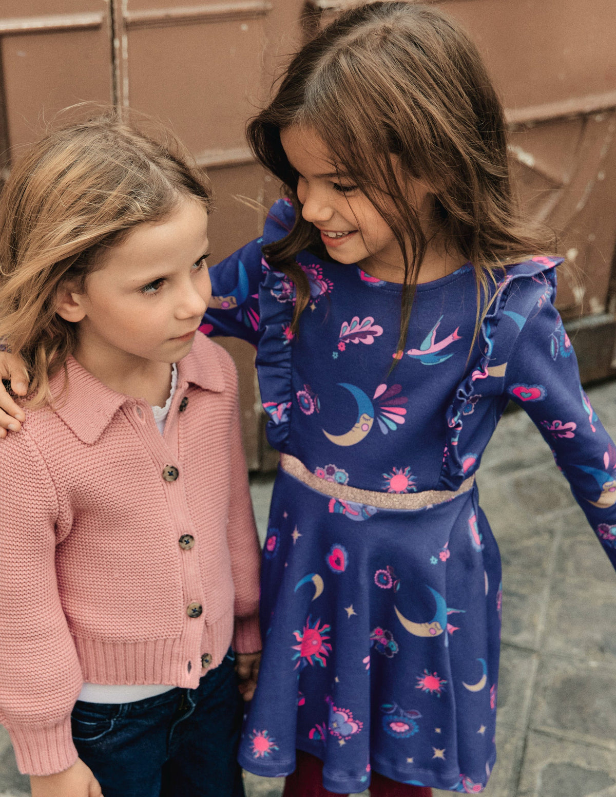 Cora Jerseykleid zum Herumwirbeln-Schuluniform-Marineblau Paisley-Himmel-4