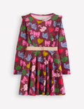 Robe tournoyante Cora en jersey-Motif Festive Fun châtaigne