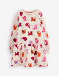 Kuscheliges Sweatshirt-Kleid-Bunt Katzen