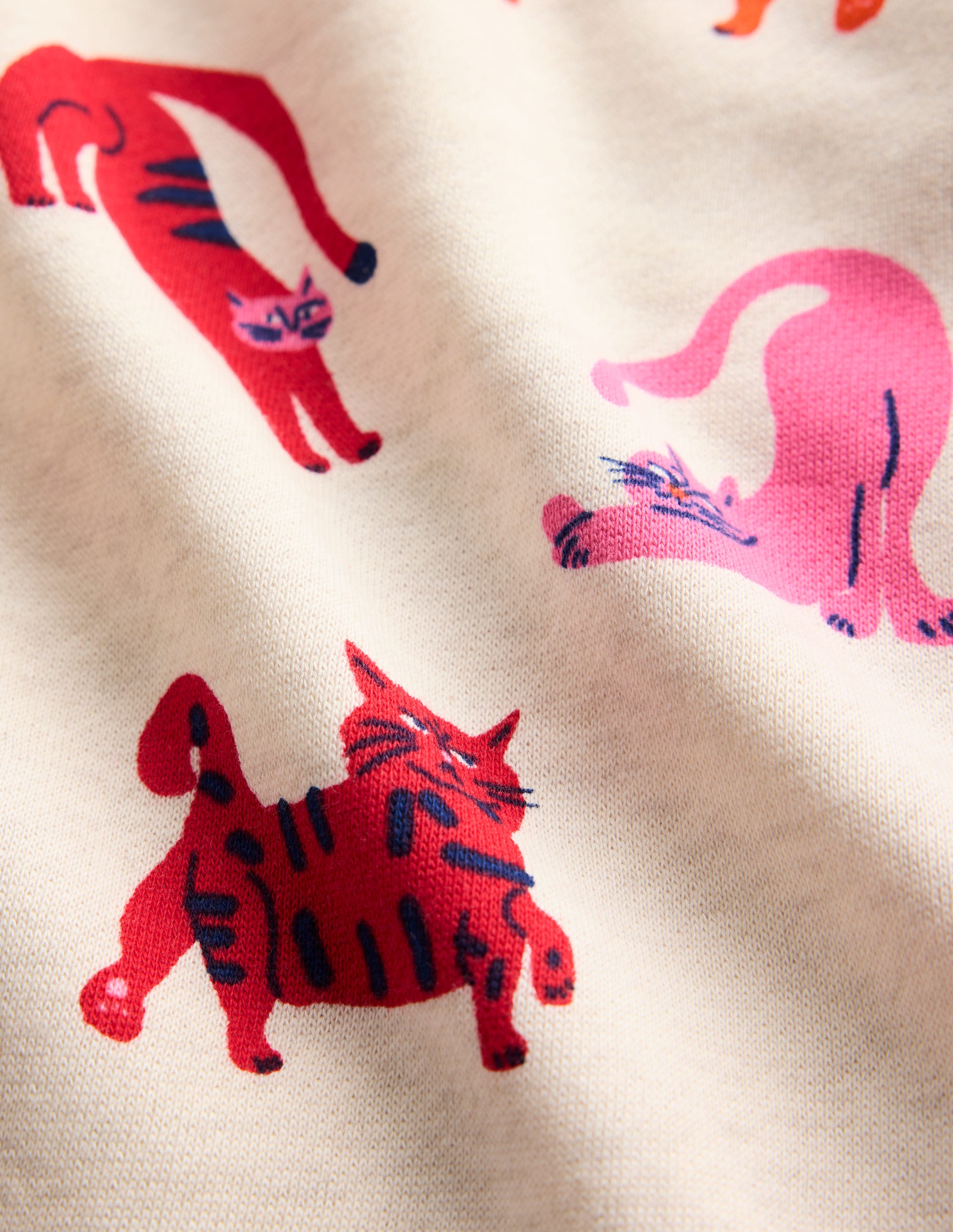 Kuscheliges Sweatshirt-Kleid-Bunt Katzen - Image 3