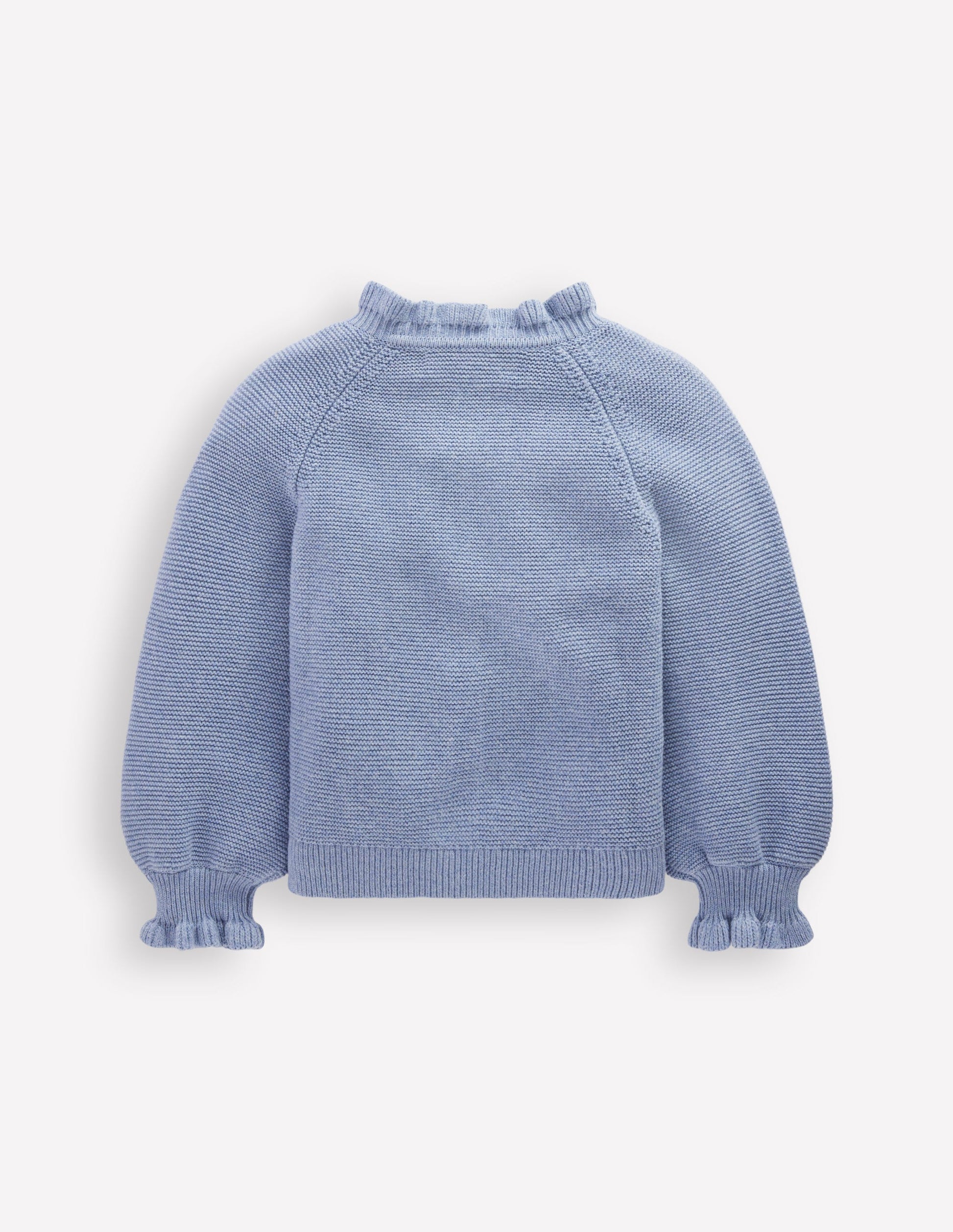 Hübsche Strickjacke mit Stickerei-Gletscherblau-2