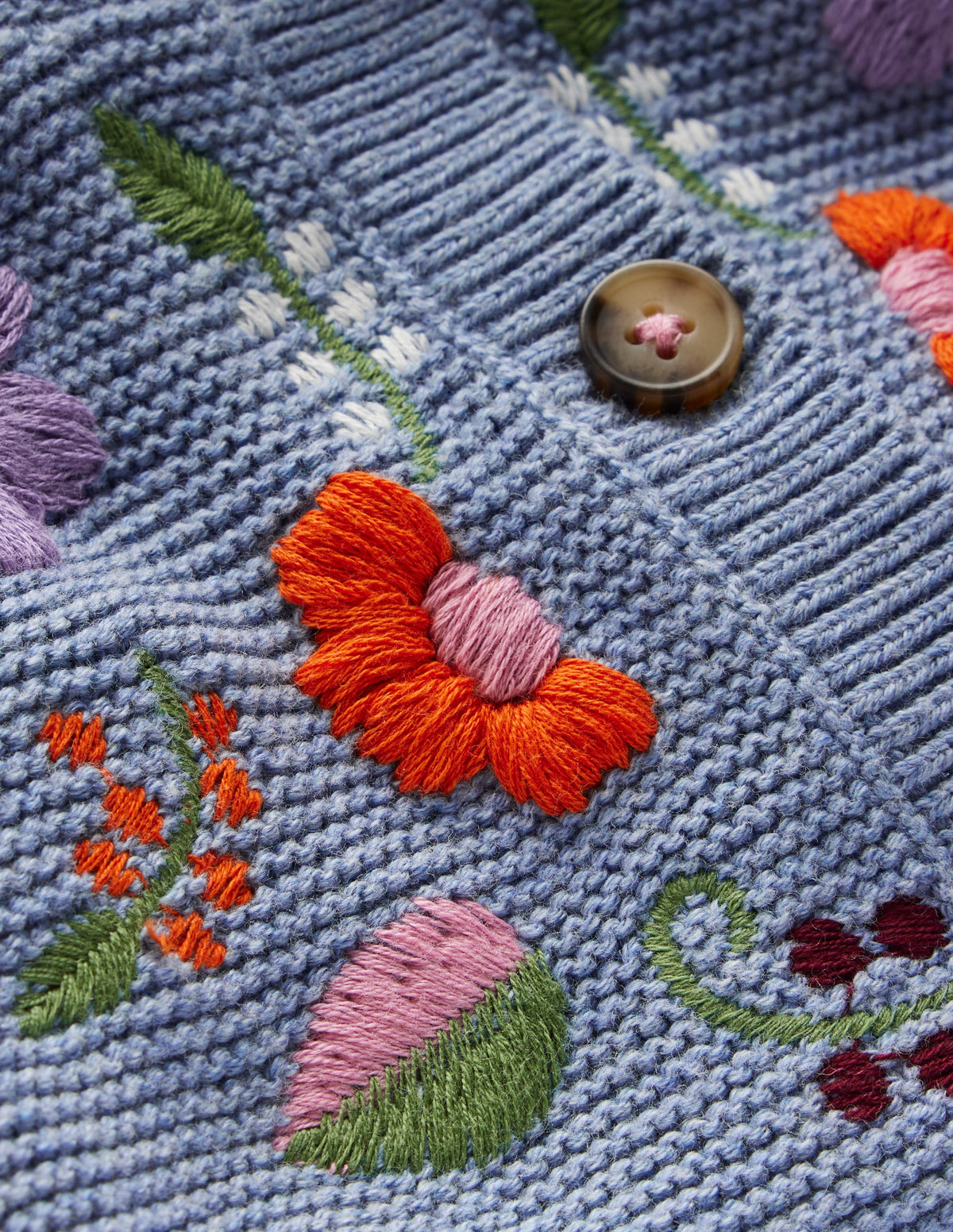 Hübsche Strickjacke mit Stickerei-Gletscherblau - Image 3
