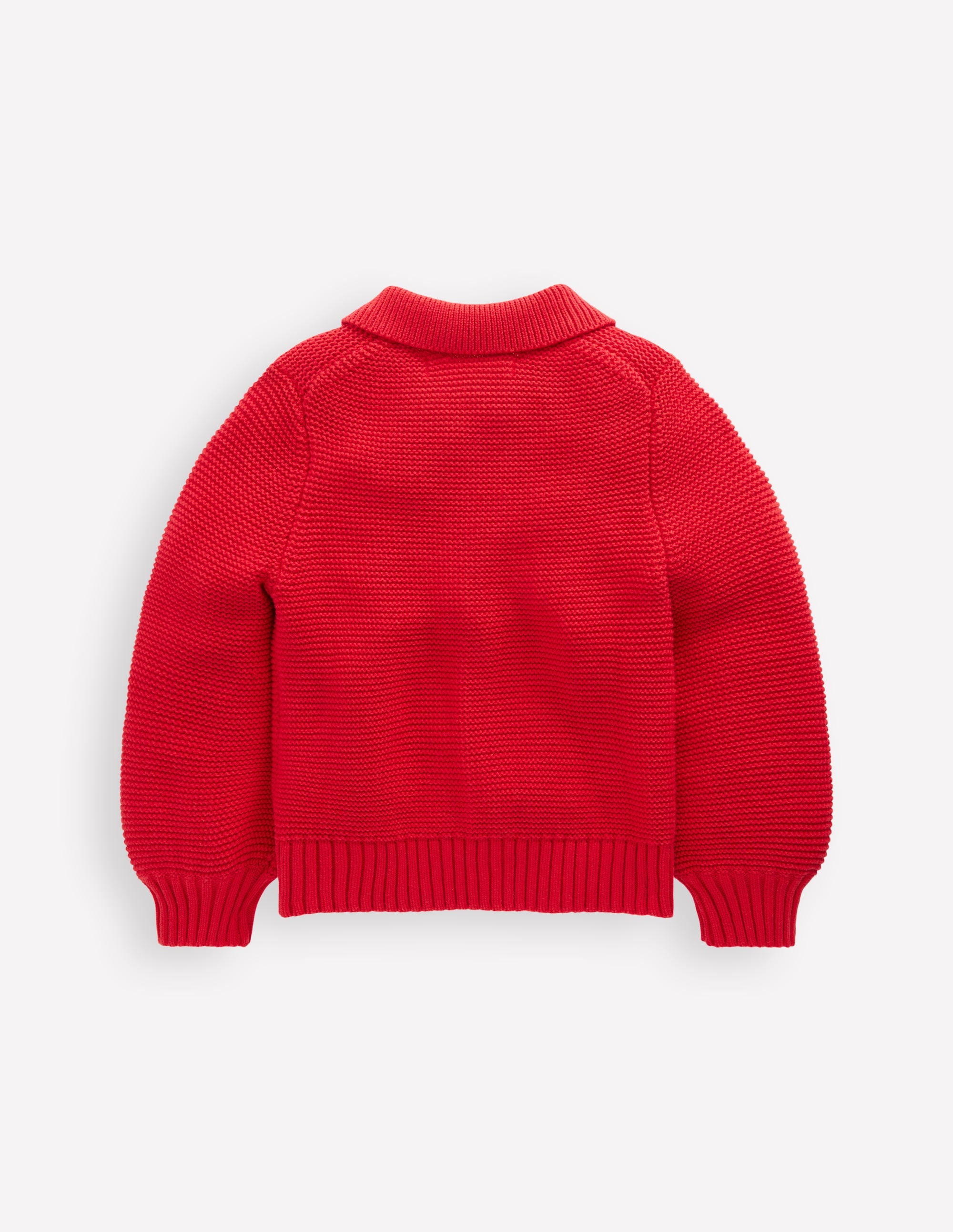 Strickjacke mit Kragen-Lackrot - Image 6