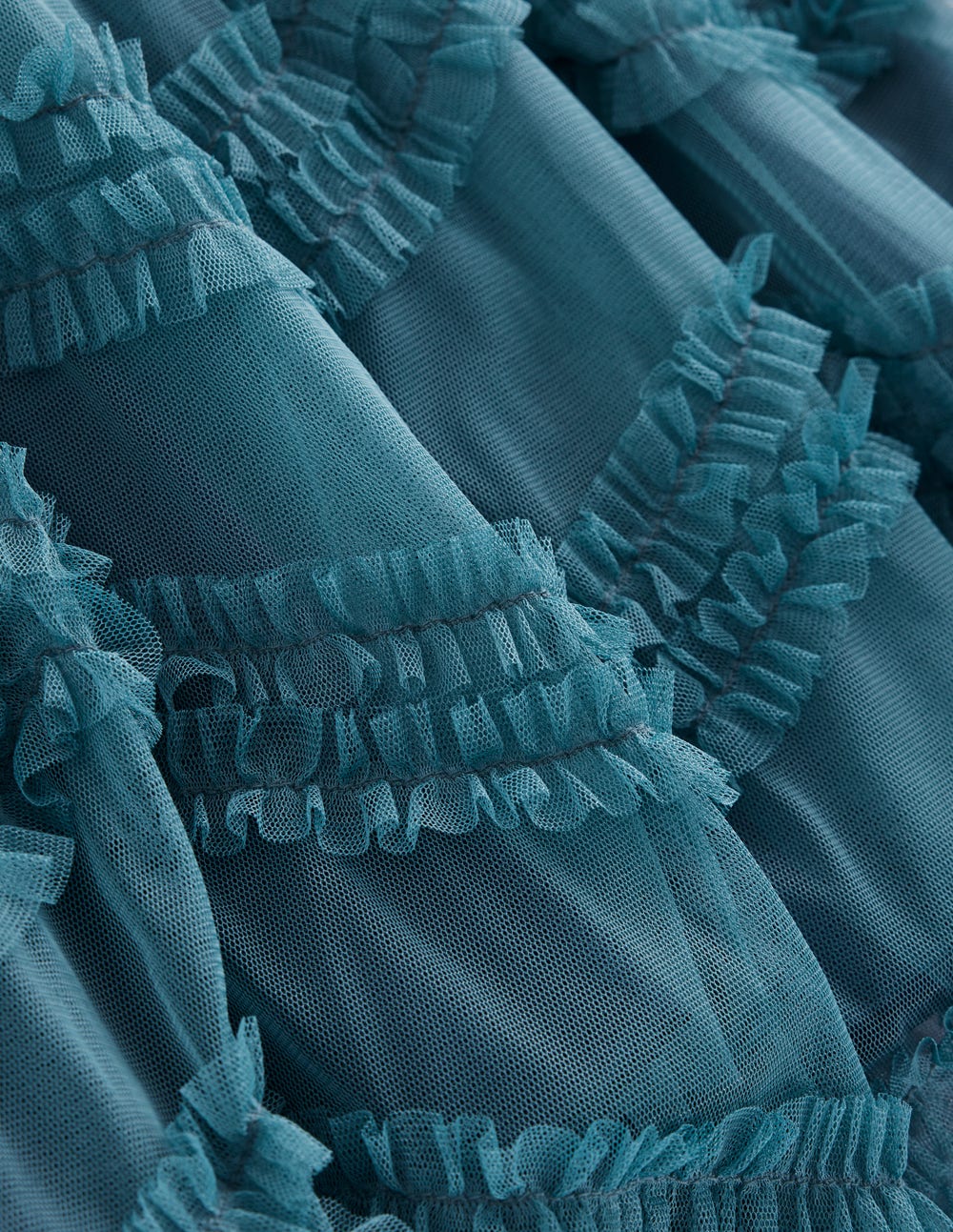 Tüllkleid im Ballettstil aus Velours-Meeresgrün-3
