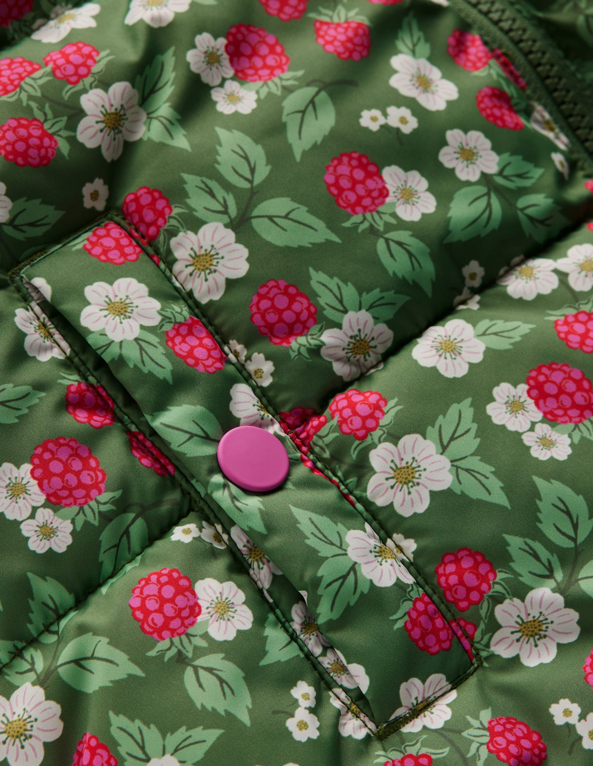 Reversible Padded Borg Coat-Safari Green Vintage Berry - Image 4