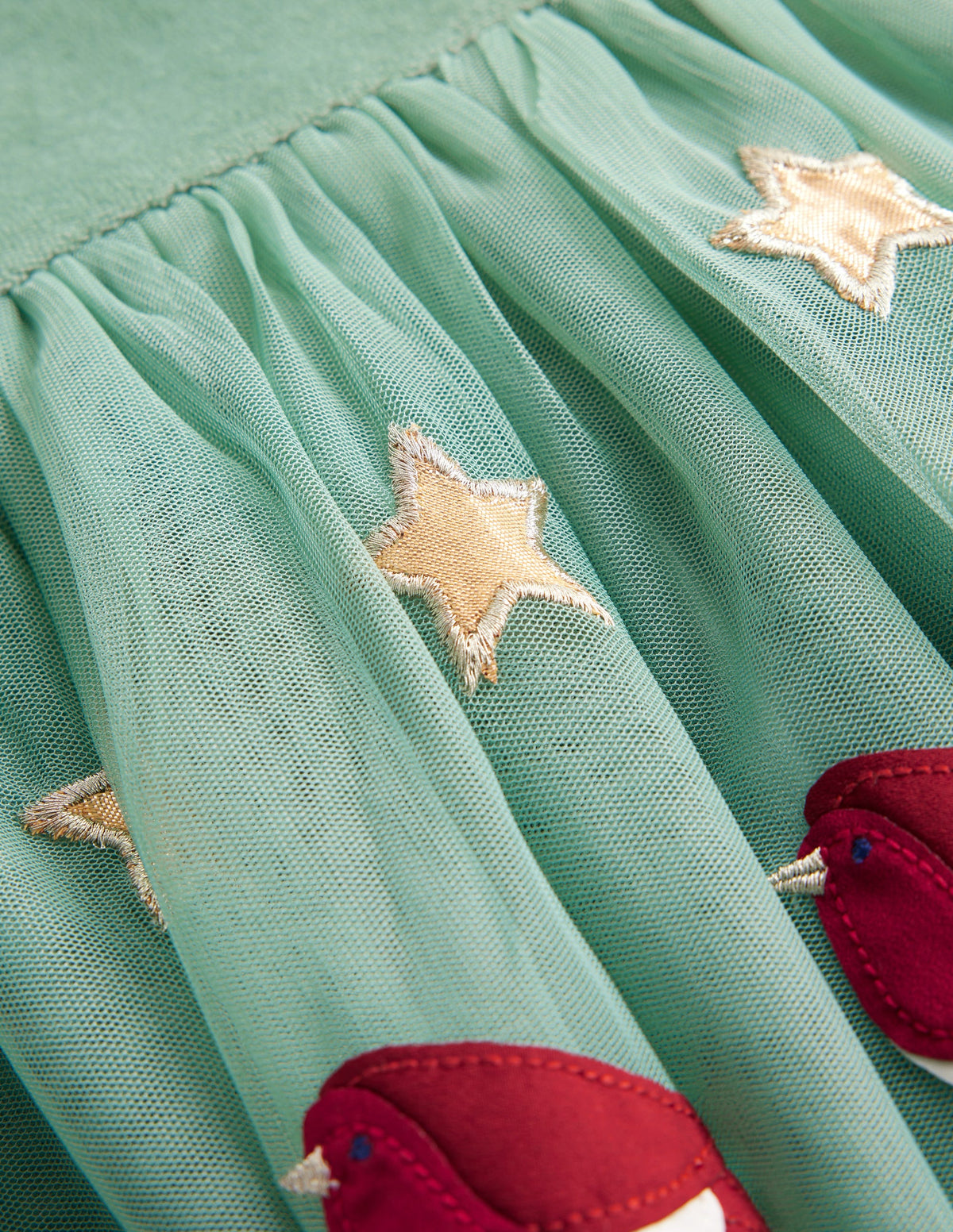 Aurora Tüllkleid mit Applikationen-Rotkehlchen-Motiv-3