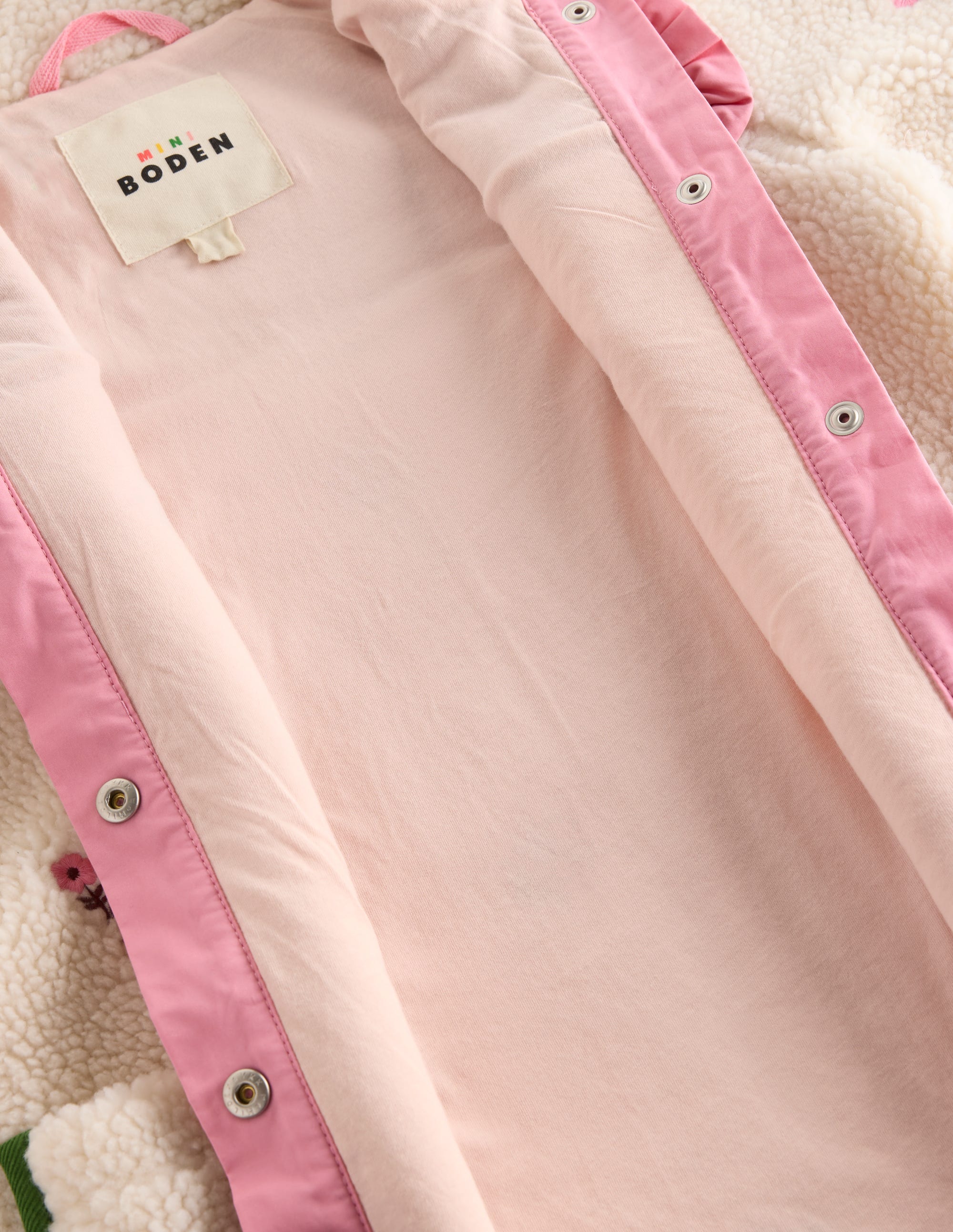 Hübsche Jacke aus Teddyfell-Mix-Sanftes Naturweiß Stickerei - Image 4