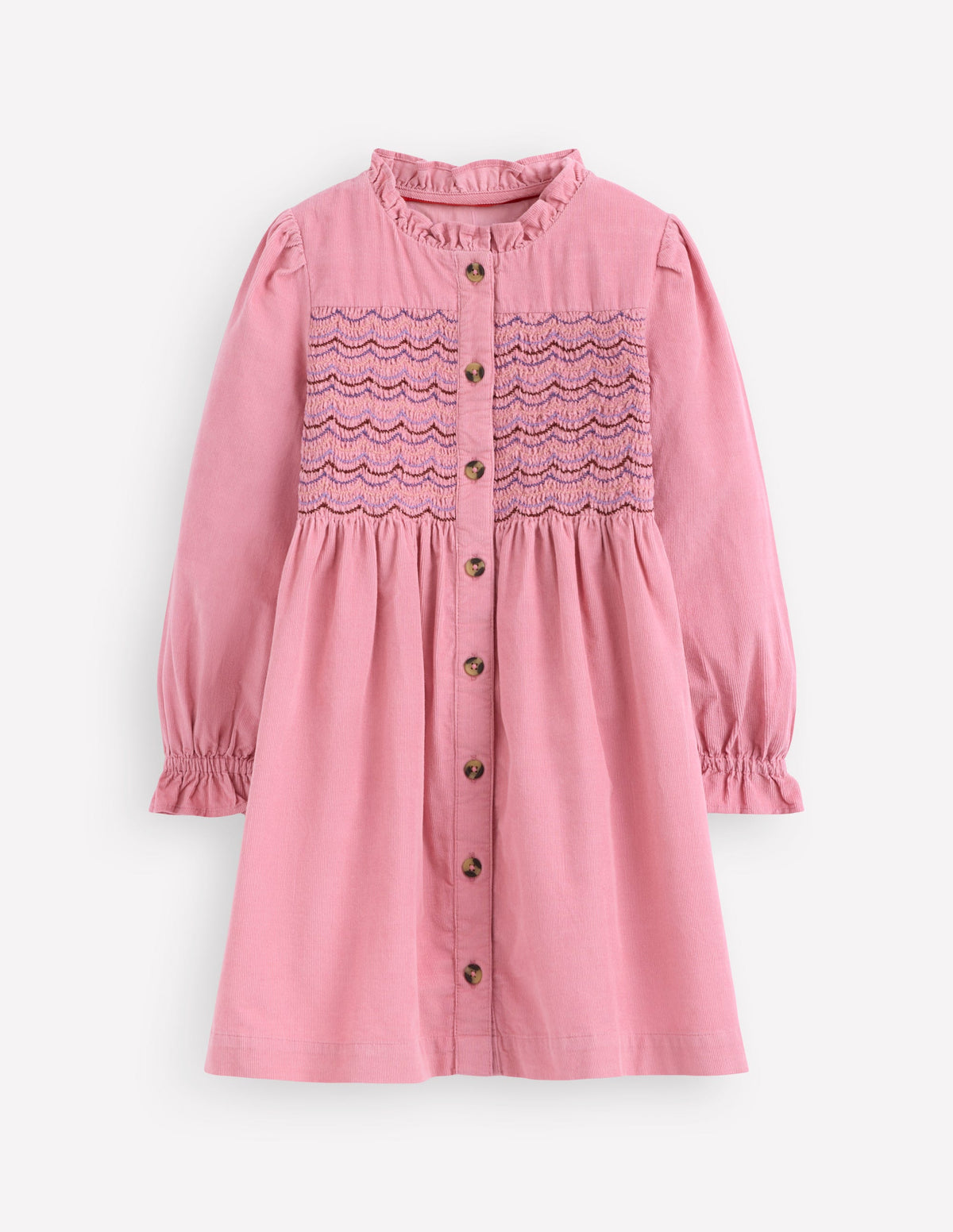 Suki Langärmeliges, gesmoktes Kleid-Kirschblütenrosa - Image 3