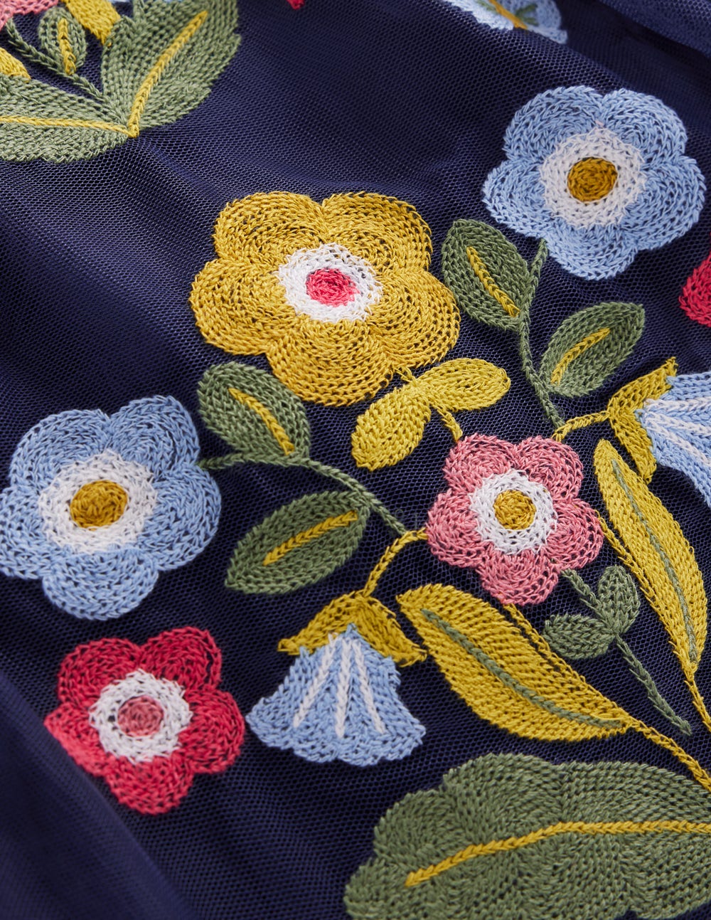 Tüllkleid mit Stickerei-Schuluniform-Marineblau - Image 3