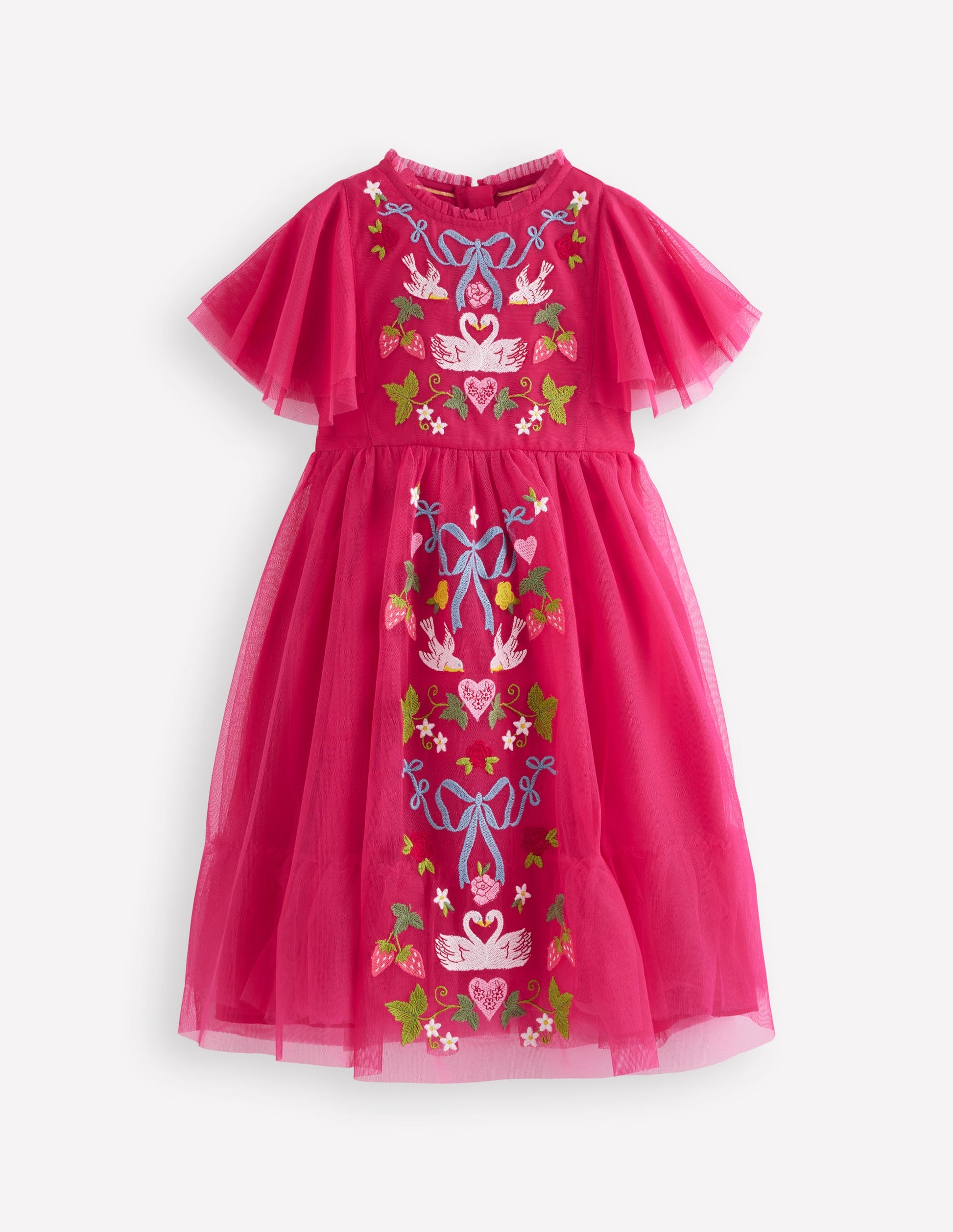 Tüllkleid mit Stickerei-Kirschkonfitüre Liebesvögel-1
