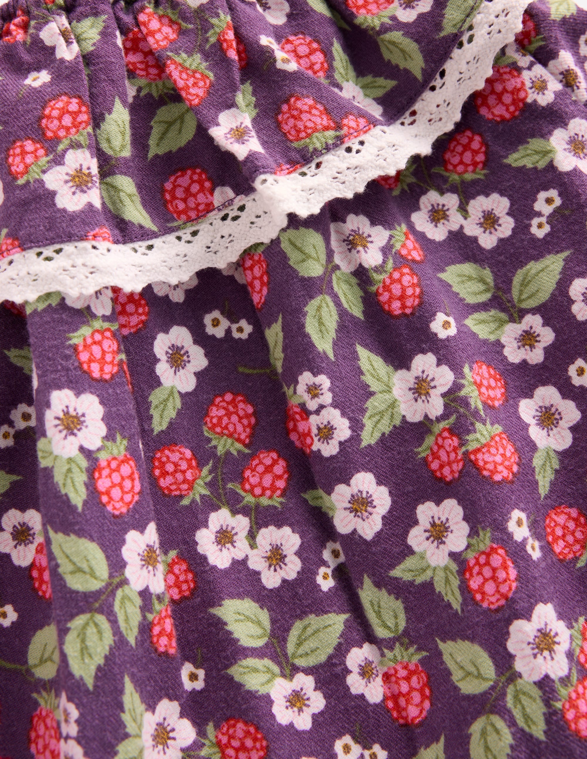 Gewebtes Kleid mit Spitzenbesatz-Violett Vintage-Beere - Image 3