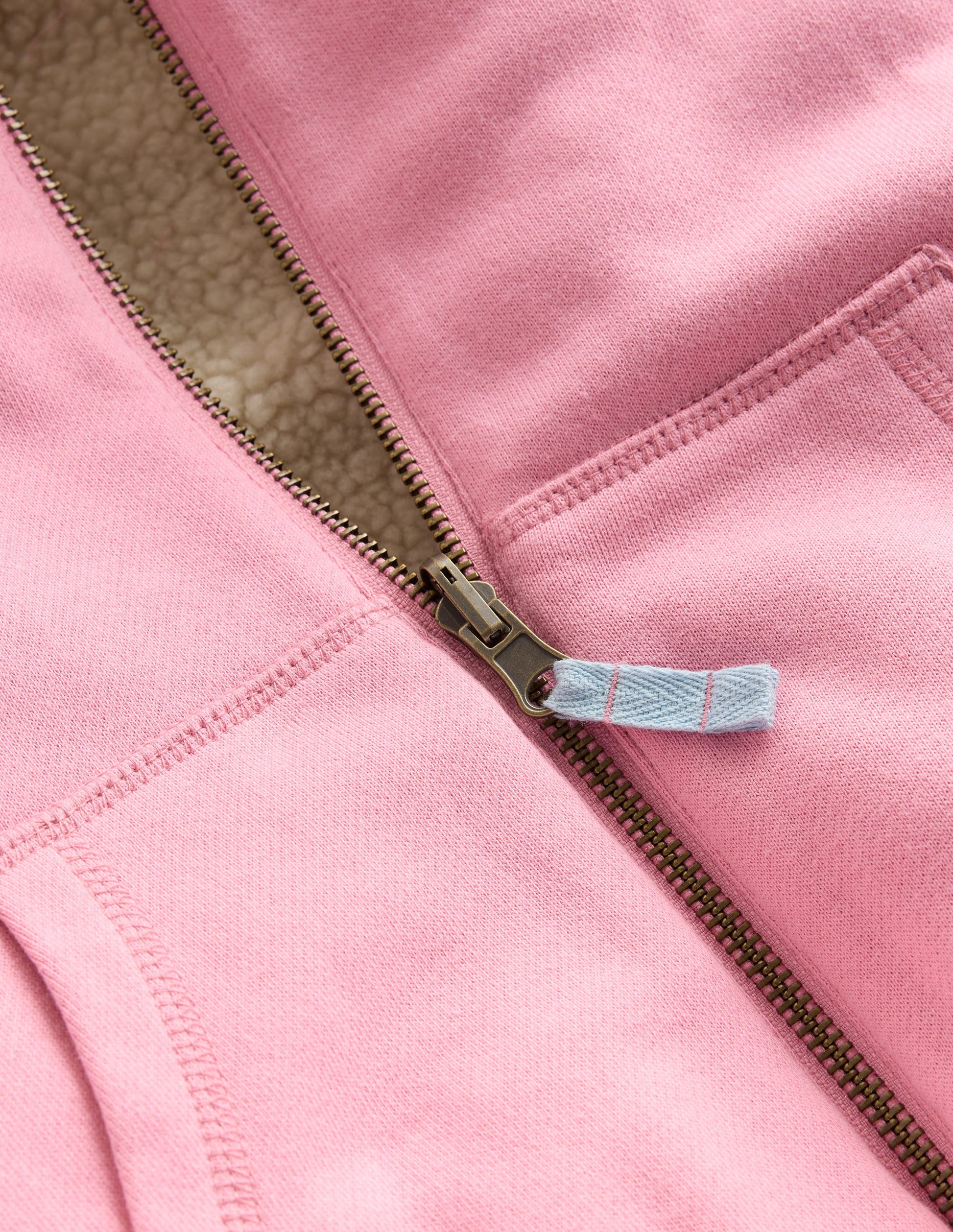 Wendbarer Teddy-Kapuzenpullover-Vintage-Mauve/Eisvogelblau-3