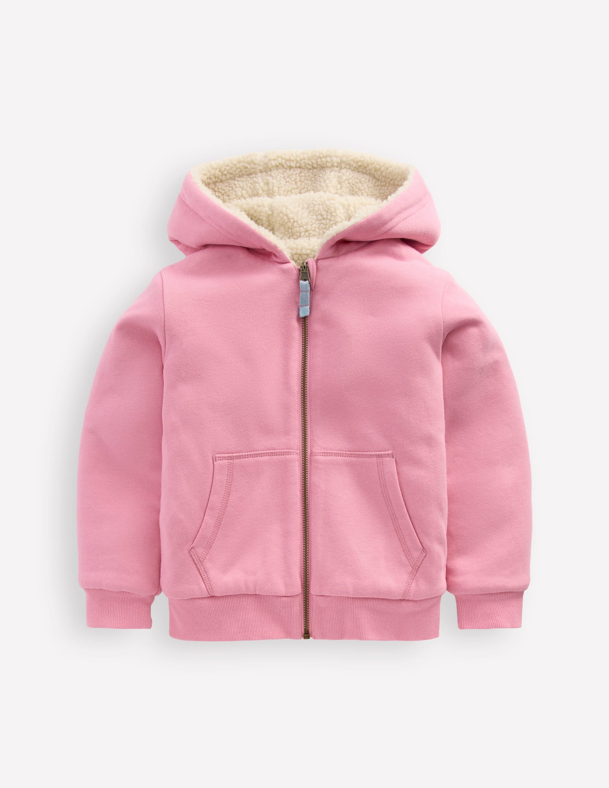 Wendbarer Teddy-Kapuzenpullover-Vintage-Mauve/Eisvogelblau-1